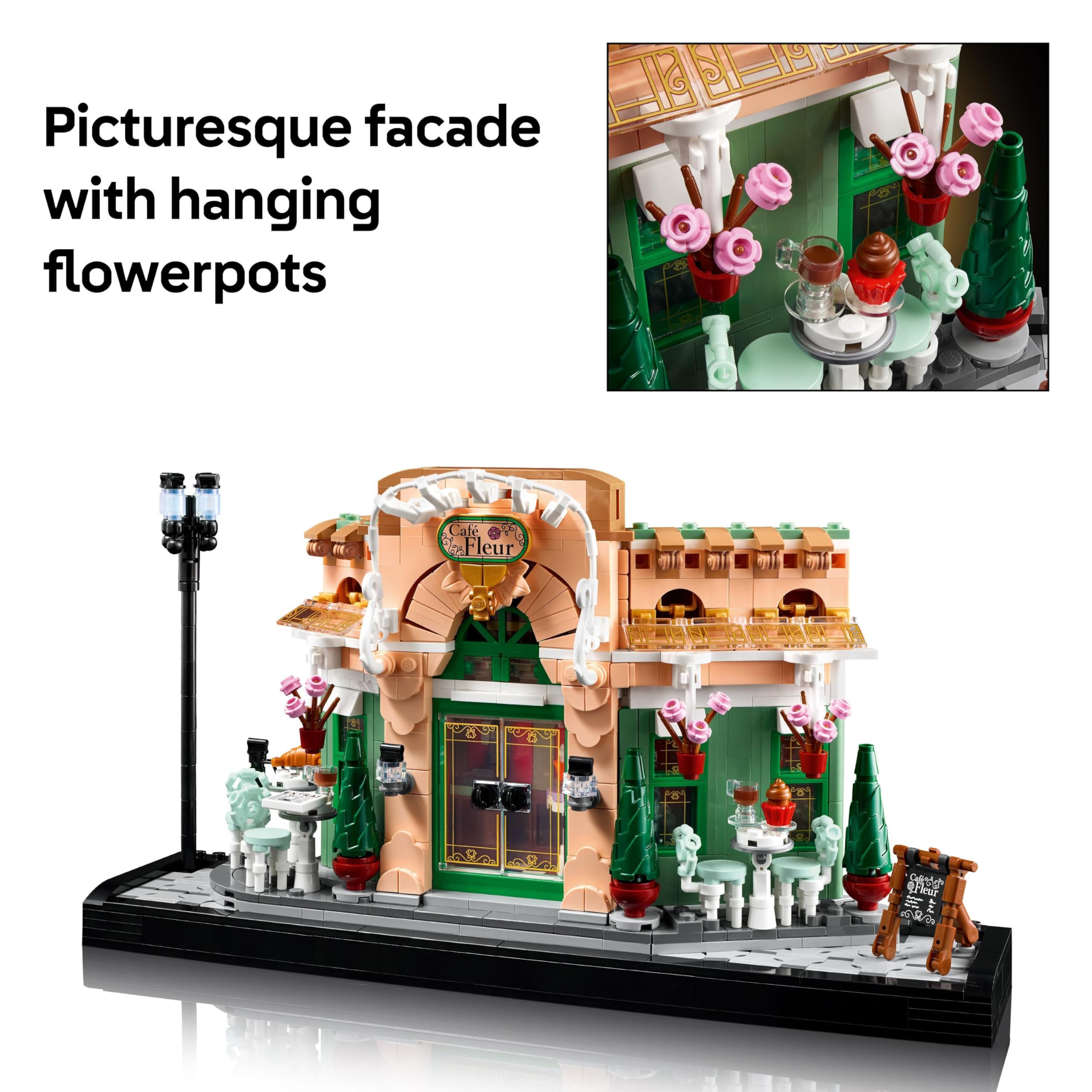 LEGO Icons French Café Building Set - 1101-Piece Adult Model with Facade & Flowerpots 4