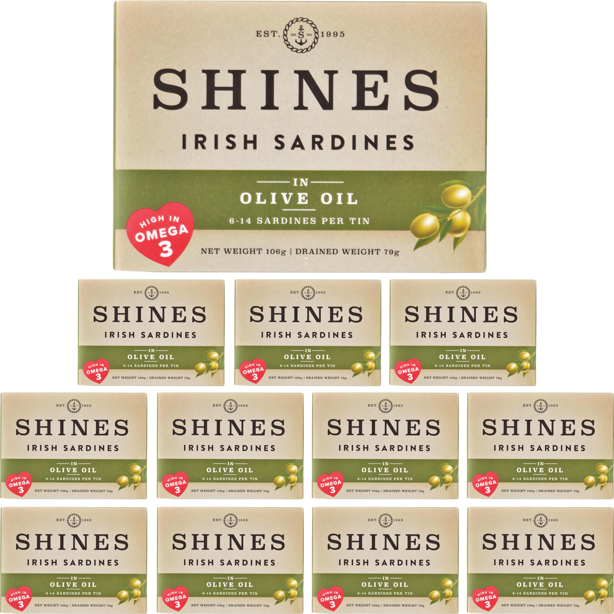 Shines - Tinned Irish Sardines in Olive Oil 12 x 106g
