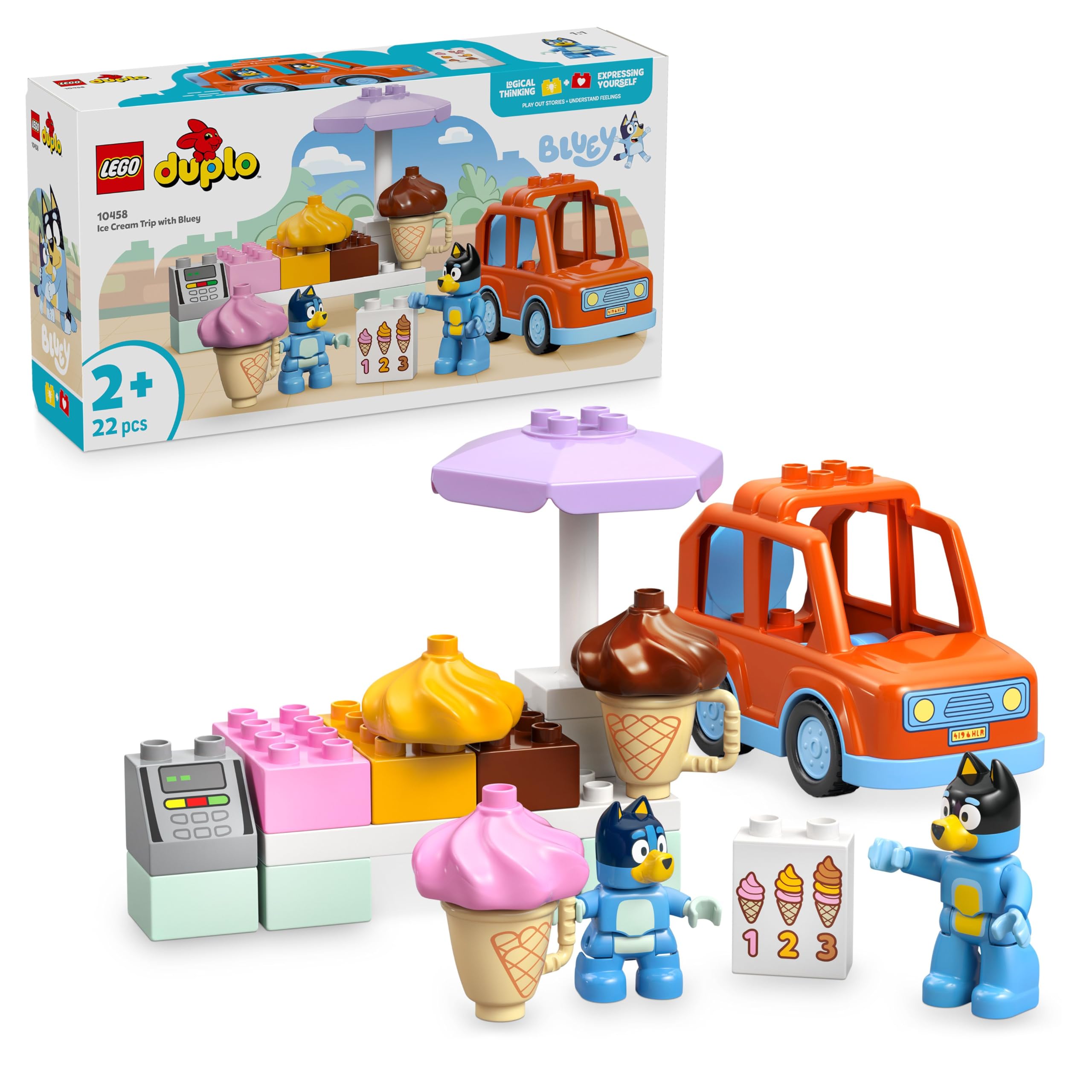 LEGO DUPLO Bluey: Ice Cream Trip with Bluey Set 10458 | Ages 2+