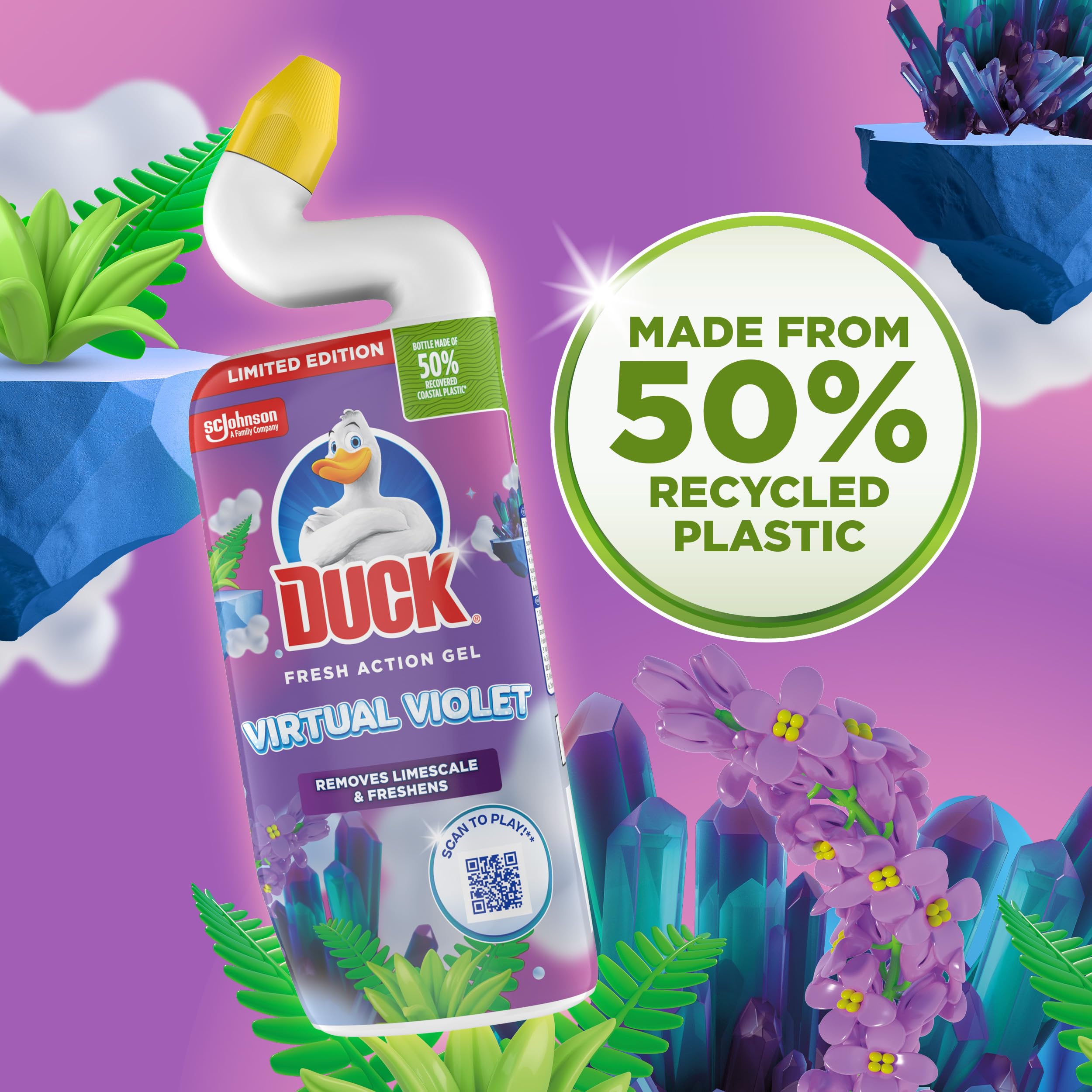 Duck – Tiefenwirksamer Gel-Toilettenreiniger, entfernt Kalk, Design mit langem Griff 3