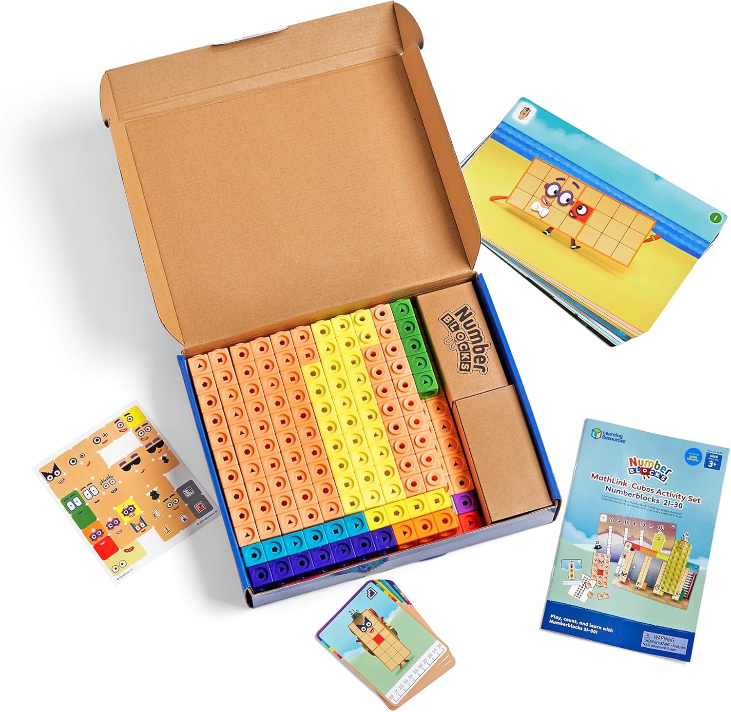 Learning Resources MathLink Cubes Numberblocks 21–30 Activity Set - Educational Building Toy for Ages 3-7 5