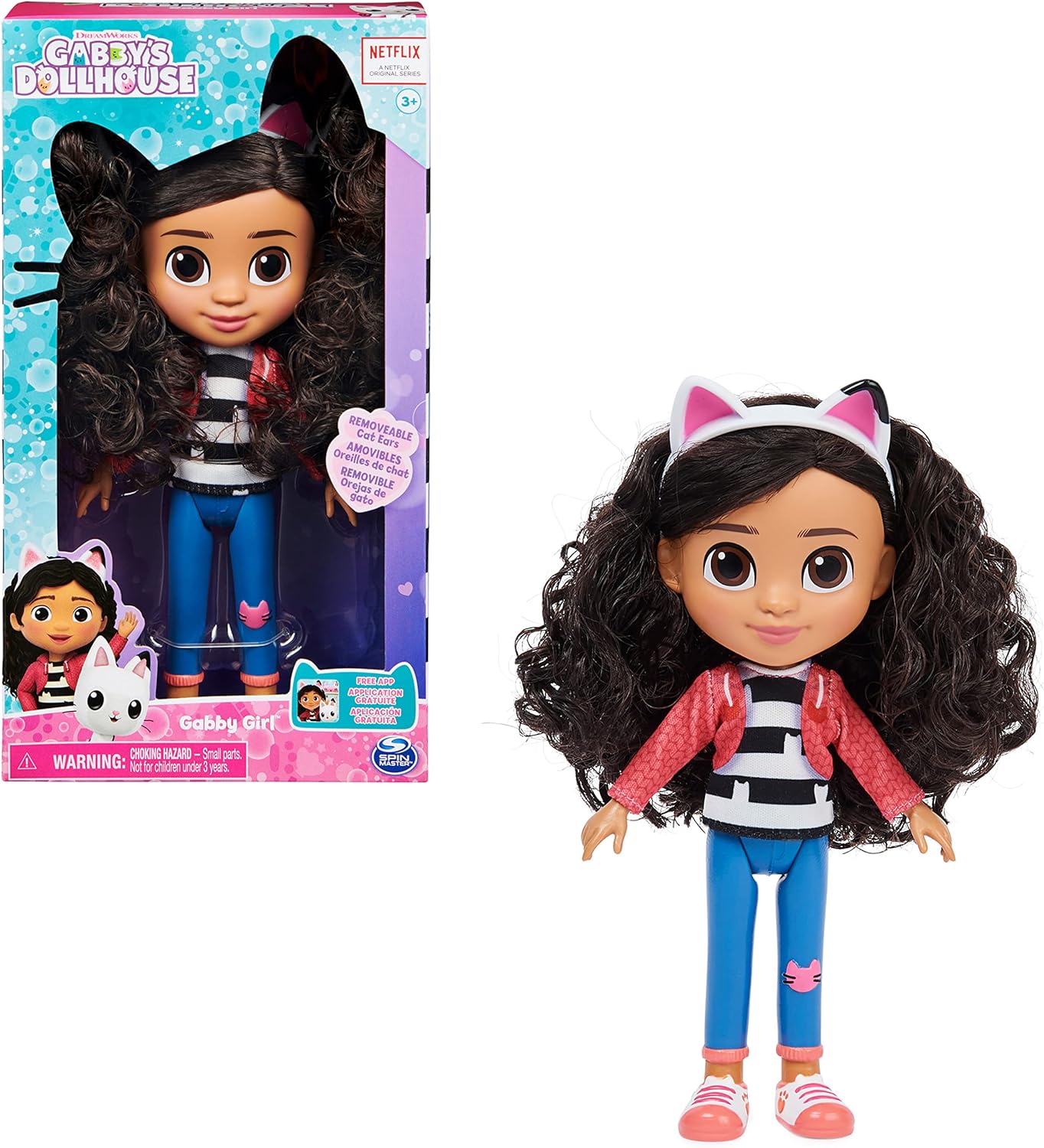 Gabby's Dollhouse Gabby Girl Doll - 20.3-cm Poseable Doll with Soft Curly Hair, Ages 3+