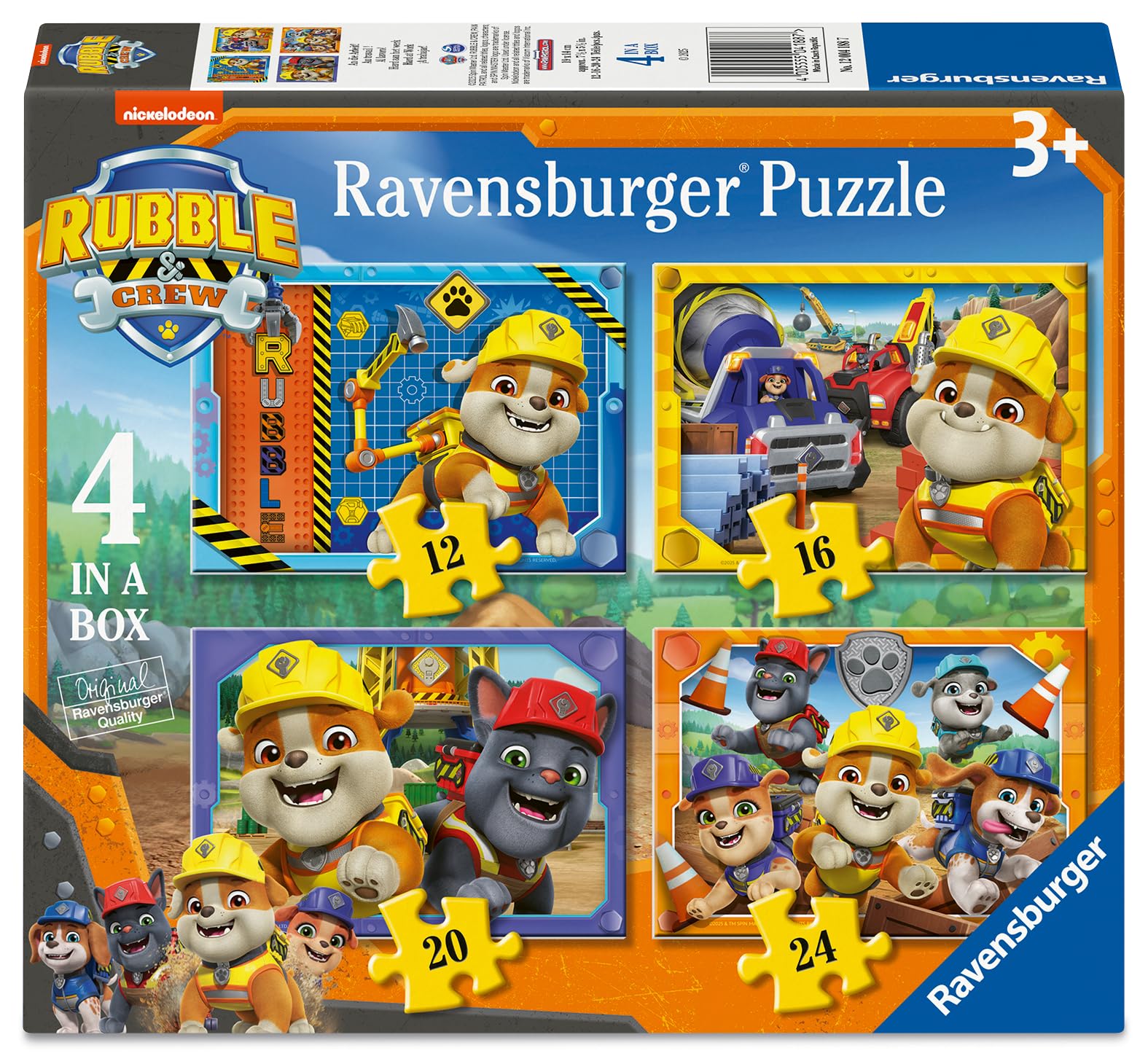 Ravensburger Rubble & Crew 4-in-1 Puzzle Pack - 12, 16, 20, 24 Piece Jigsaw Puzzles for Kids 8