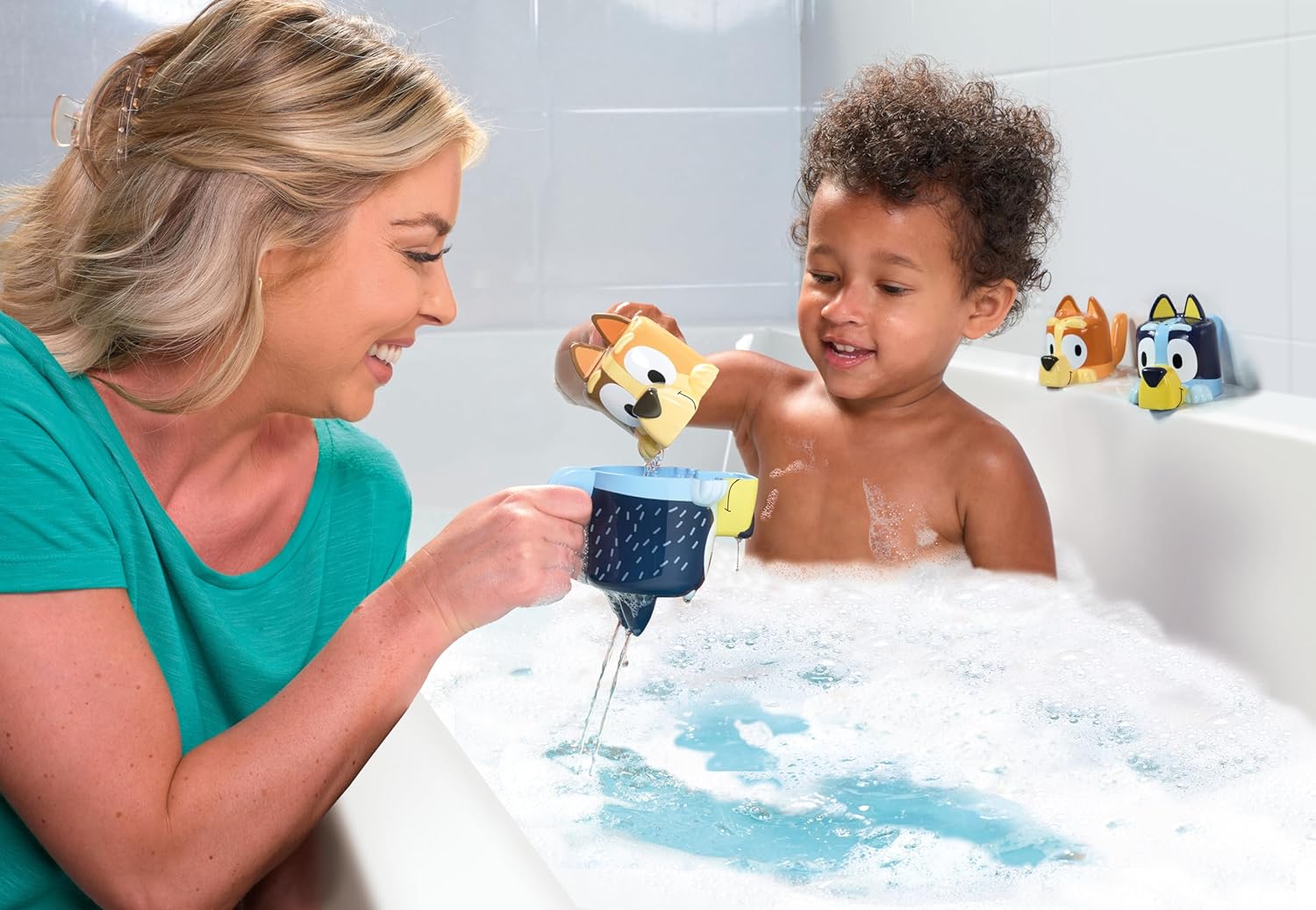 TOMY Toomies Bluey's Family Pourers - Nesting, Stacking & Pouring Bath Cups for Toddlers 18M+ 4