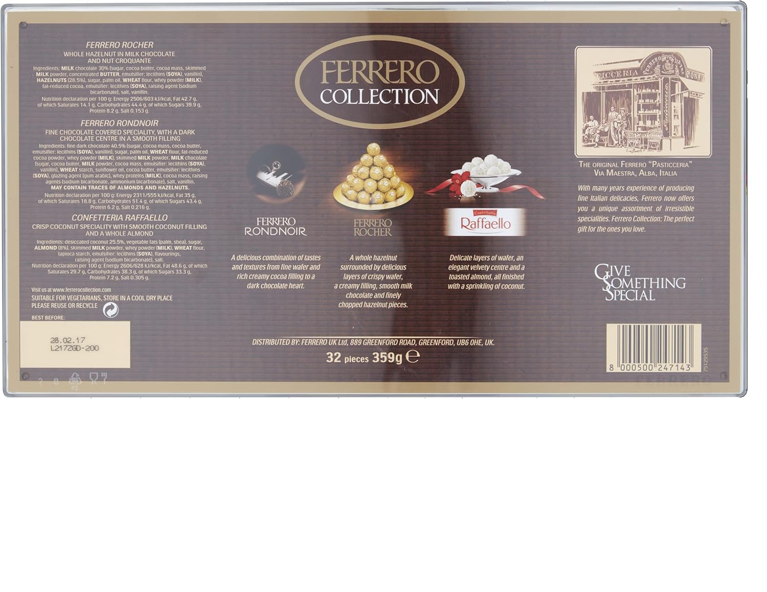 Ferrero Collection Assorted Chocolates - 32 Piece Gift Box with Rocher, Rondnoir & Raffaello 6