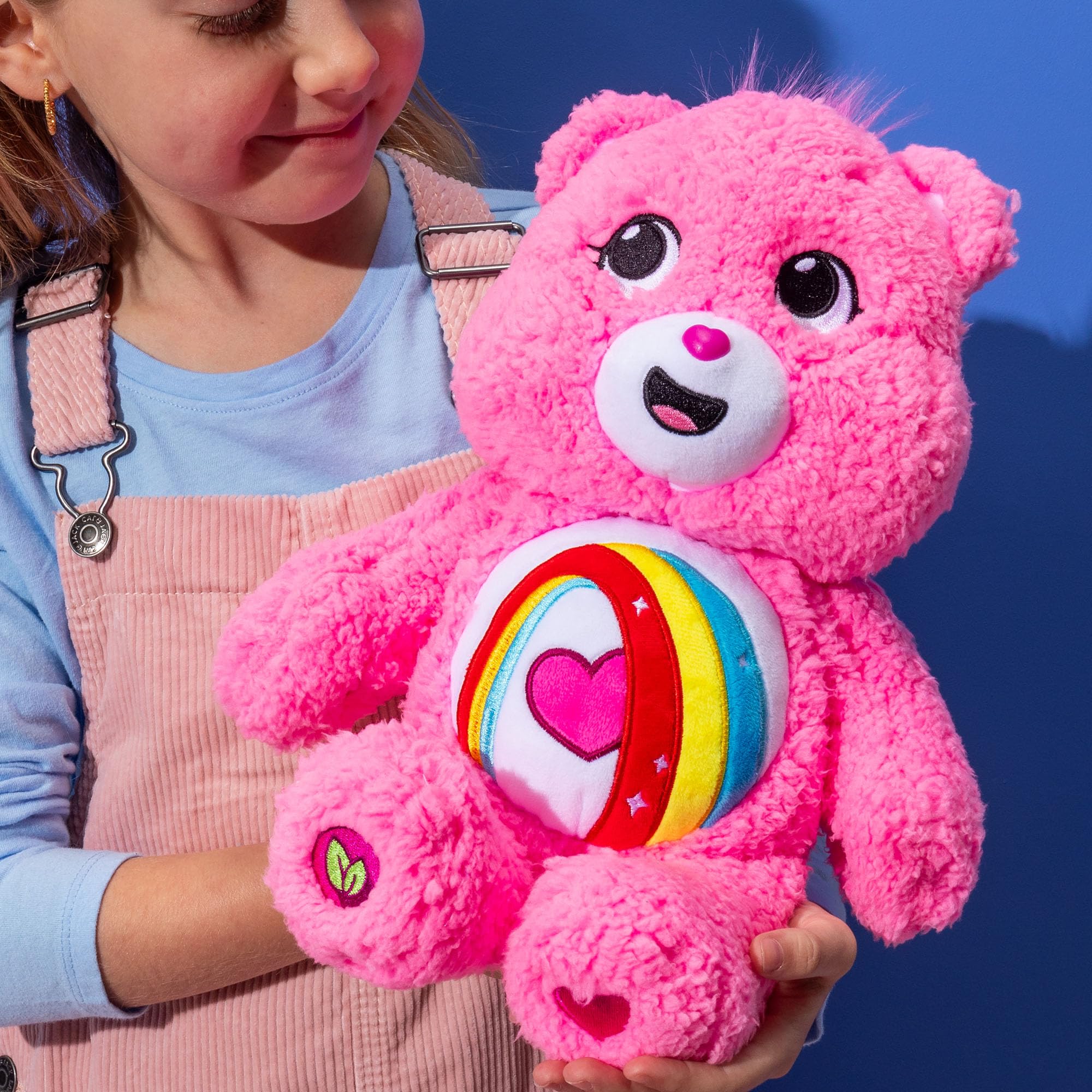 Care Bears Cosy Collection - Cheer Bear 35cm Plush with Rainbow Belly Badge