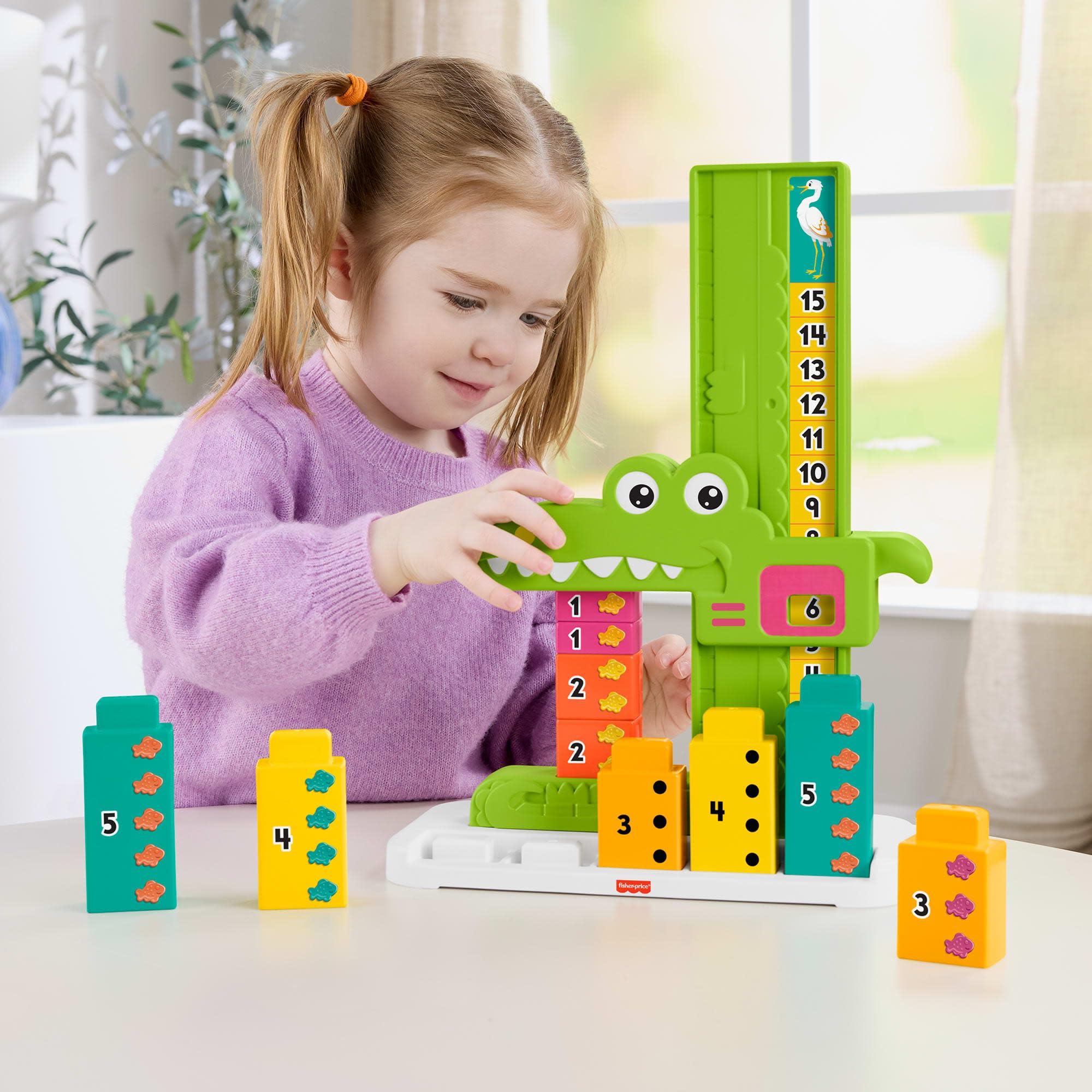 Fisher-Price Adding Alligator Counting Activity Toy - Educational Stacking Blocks for Preschoolers 5