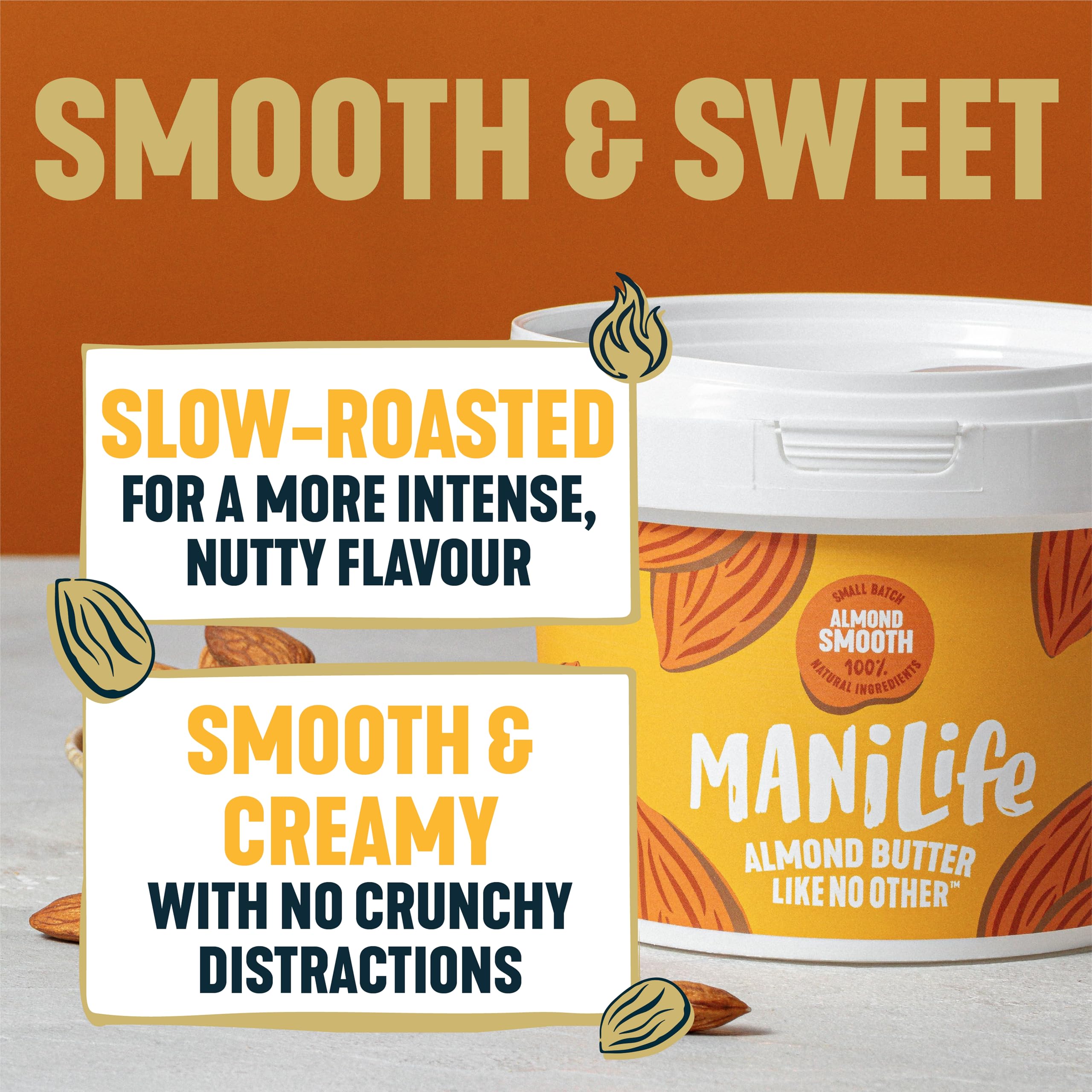 MANÍLIFE Cremige Mandelbutter, 1kg Glas - Veganer Nussaufstrich mit Meersalz 5