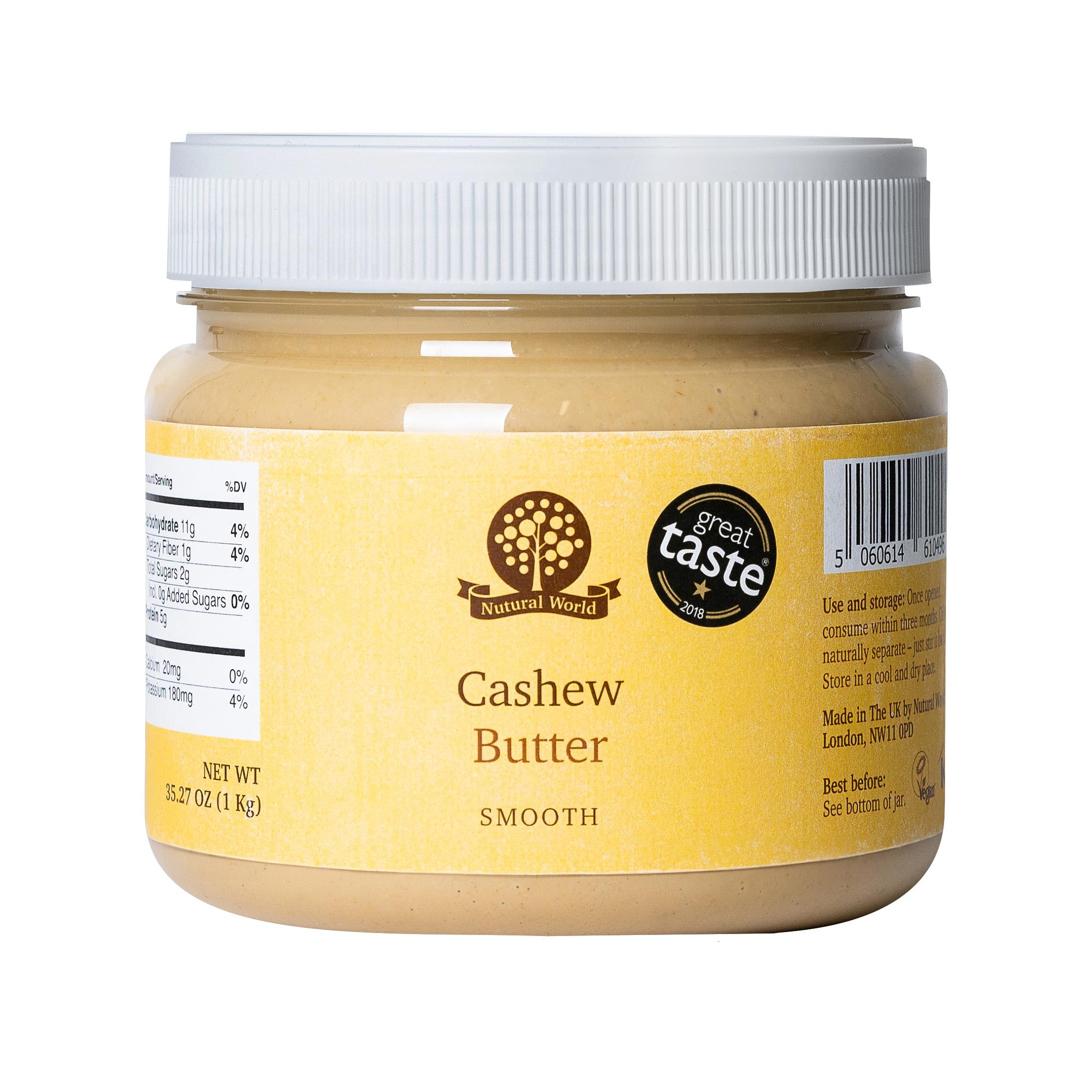 Nutural World – Zarte Cashewnussbutter (1 kg) – Gewinner des Great Taste Award