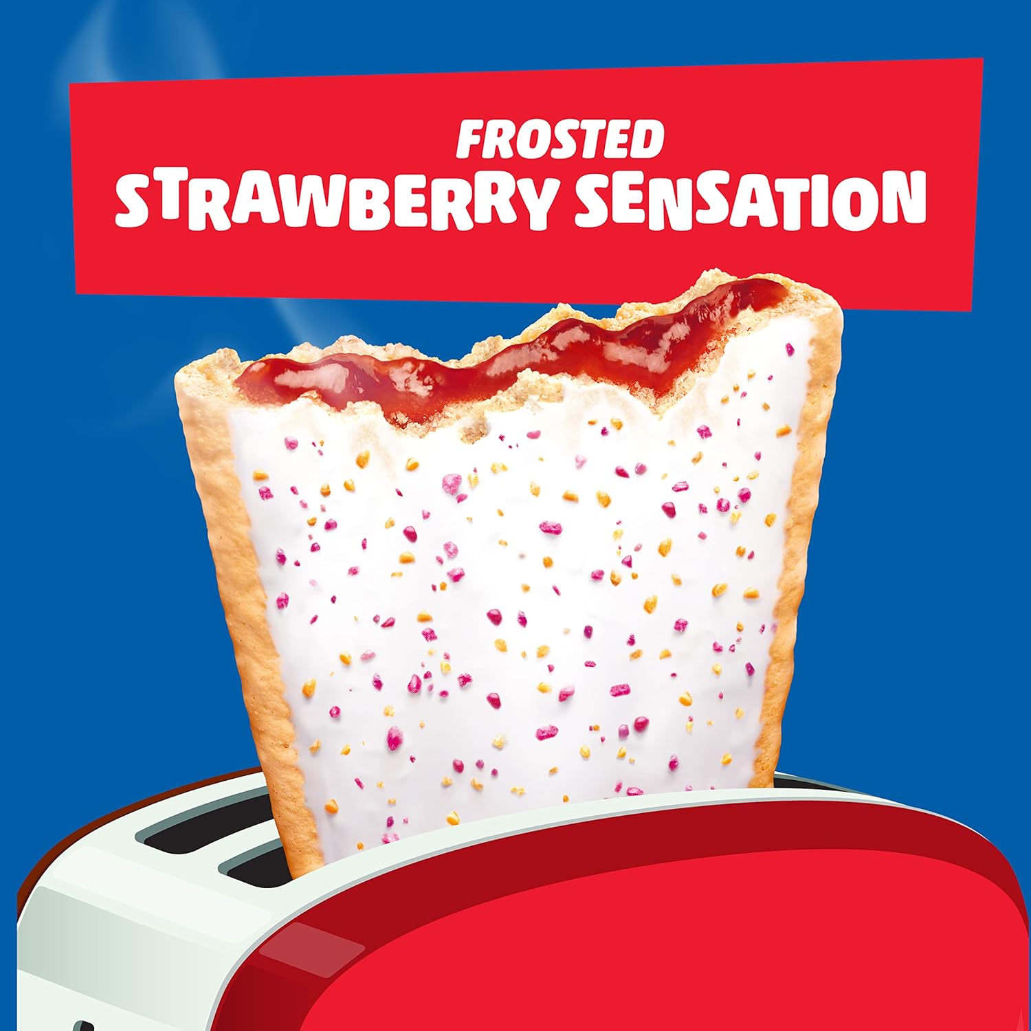 Kellogg's Pop-Tarts Frosted Strawberry Sensation Toaster Pastries Box, 8 x 48g 4