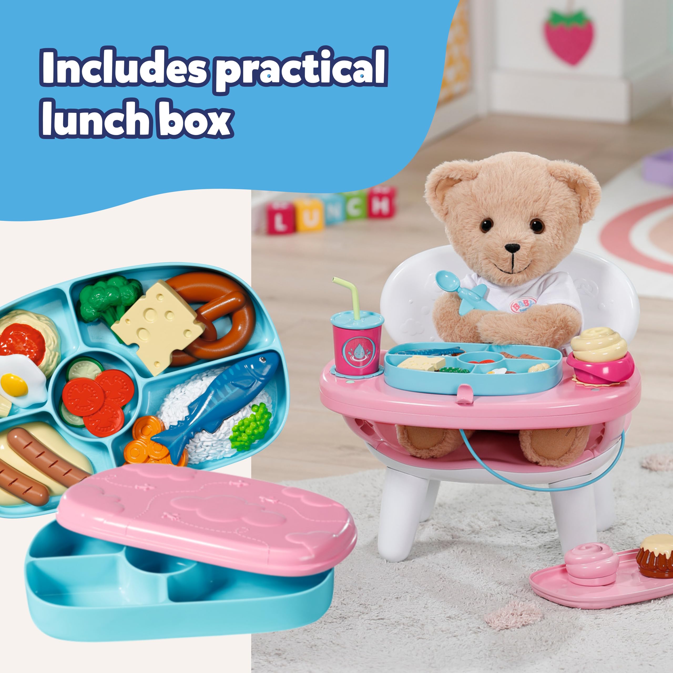 BABY born Feeding Table with Light & Sound Function - Interactive Playset for 43 cm Dolls 12