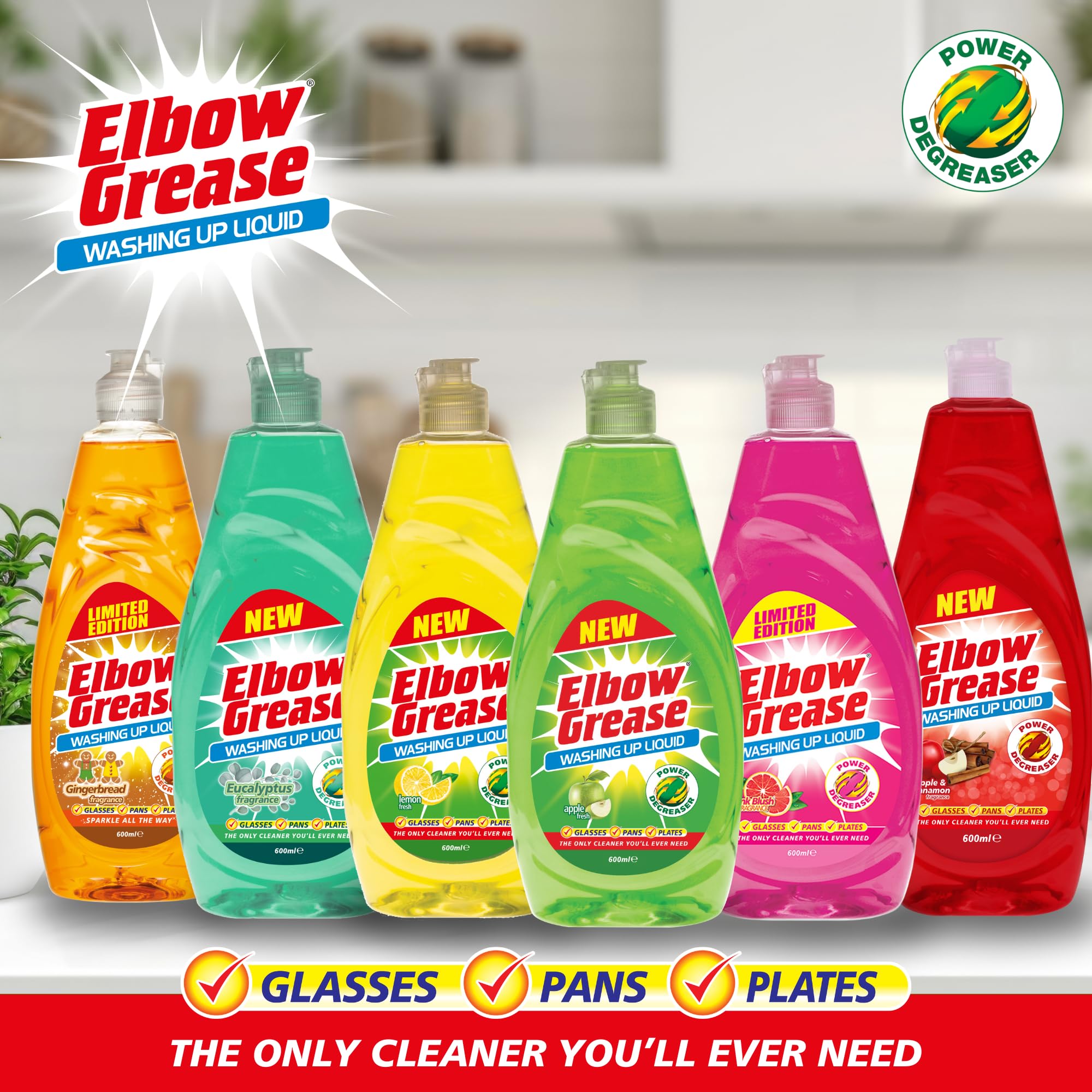Elbow Grease - Washing Up Liquid Power Degreaser 600ml 6