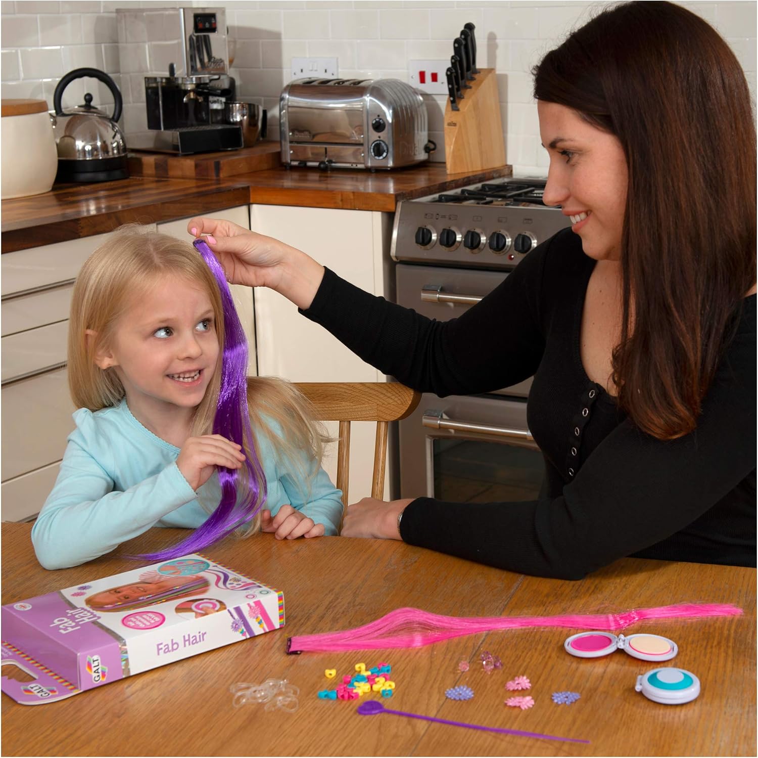 Galt Fab Hair Hair Chalk Kit with Extensions and Beads for Kids 5