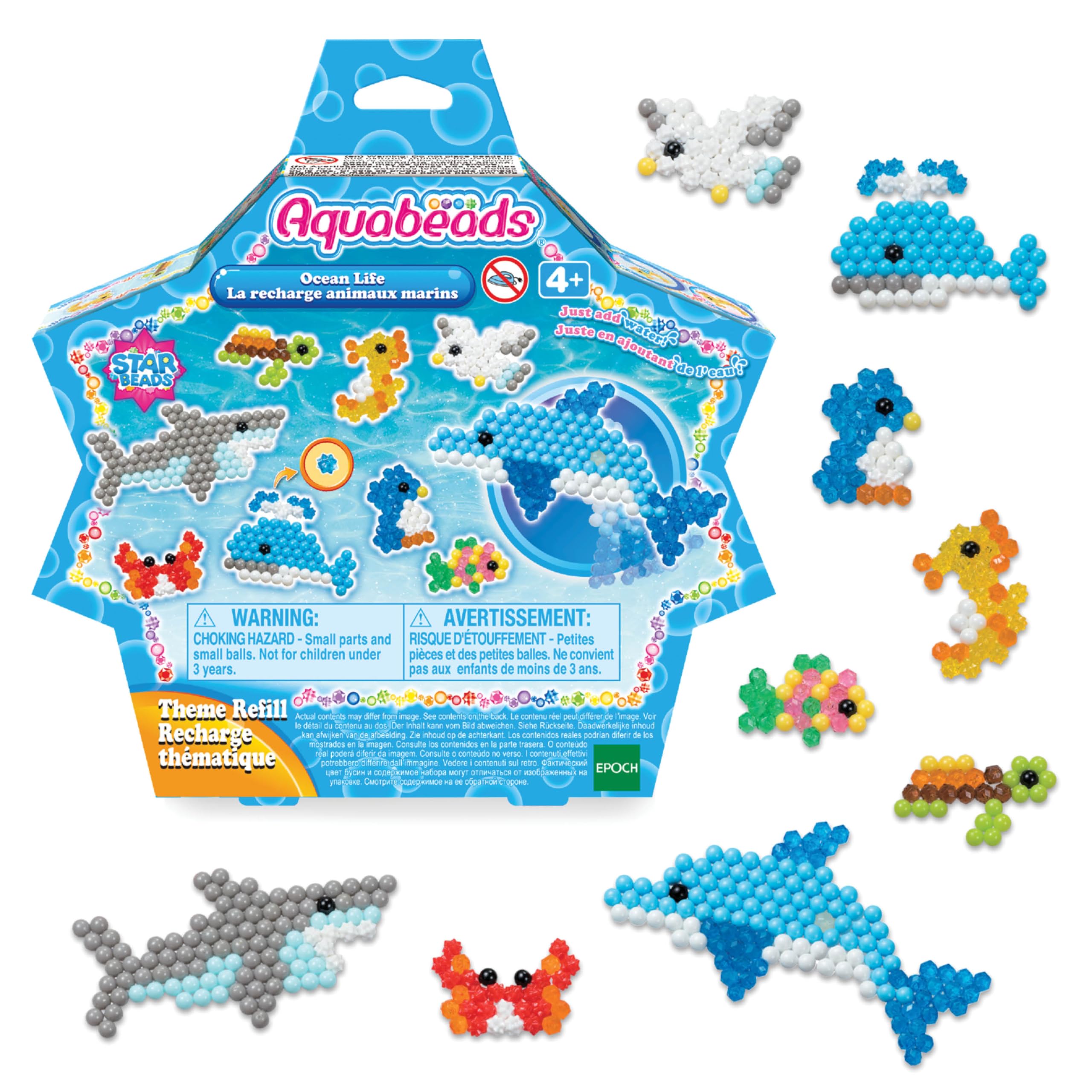 Aquabeads Ocean Life Pack - 600+ Bead Art Craft Set for Kids 4+ 6