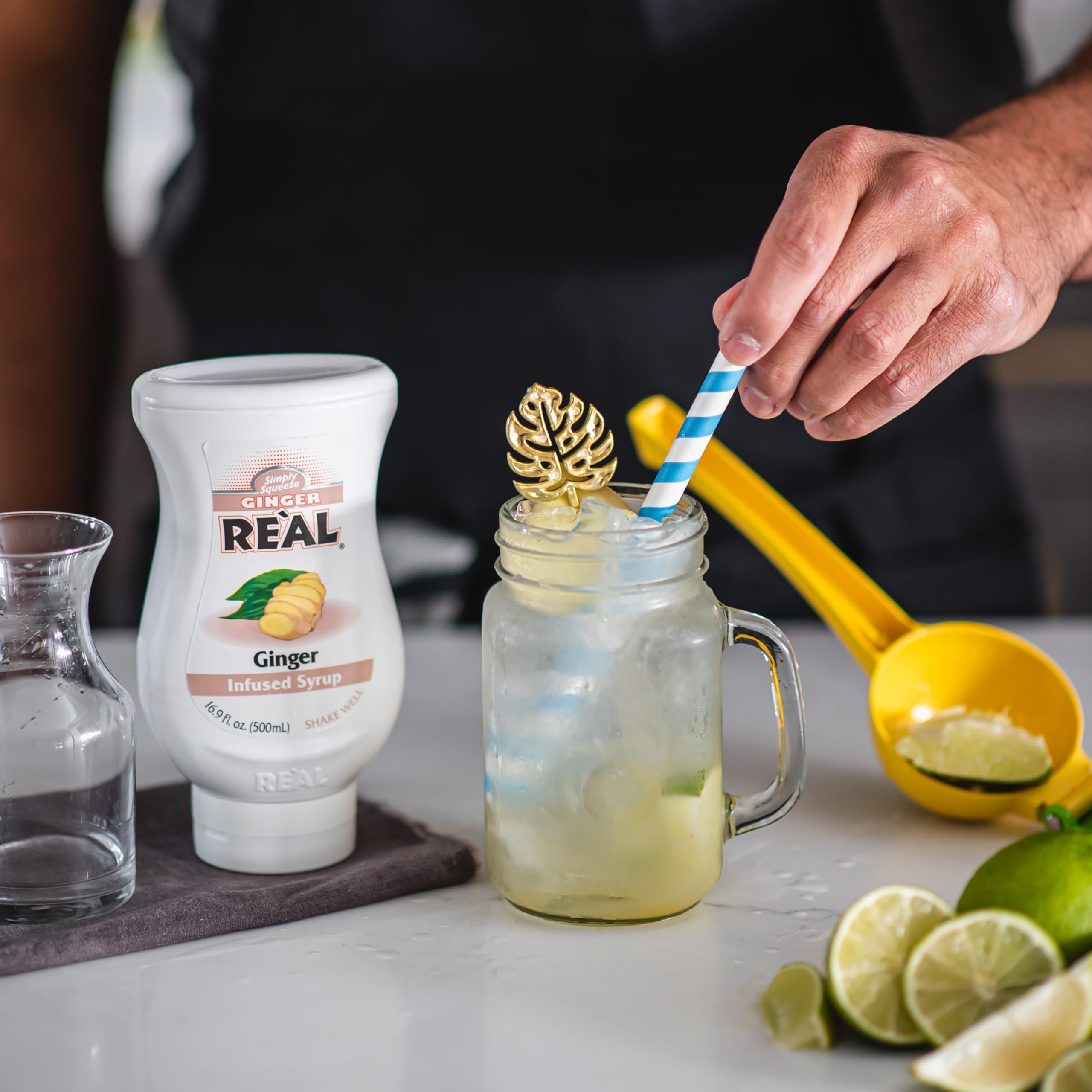 Reàl Infused Exotics - Ginger Puree Infused Fruit Syrup | 500ml Squeezy Bottle