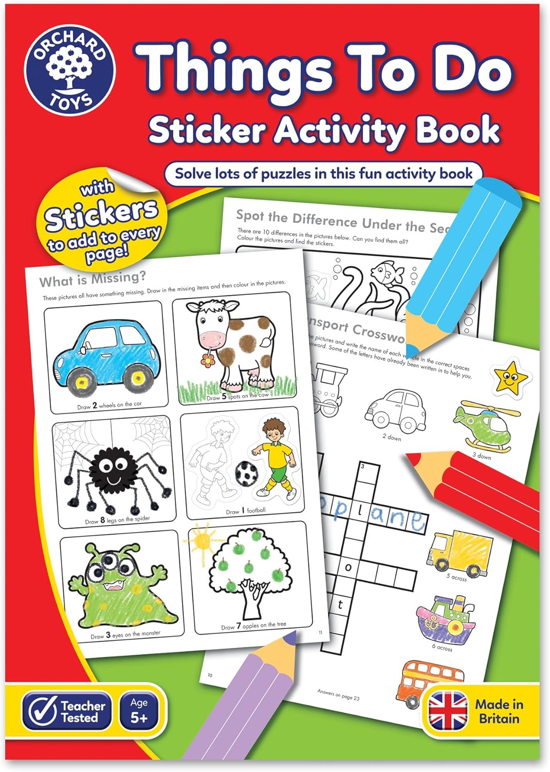 Orchard Toys Things To Do Sticker Colouring Book - Educational Activity Book with Stickers for Ages 5+