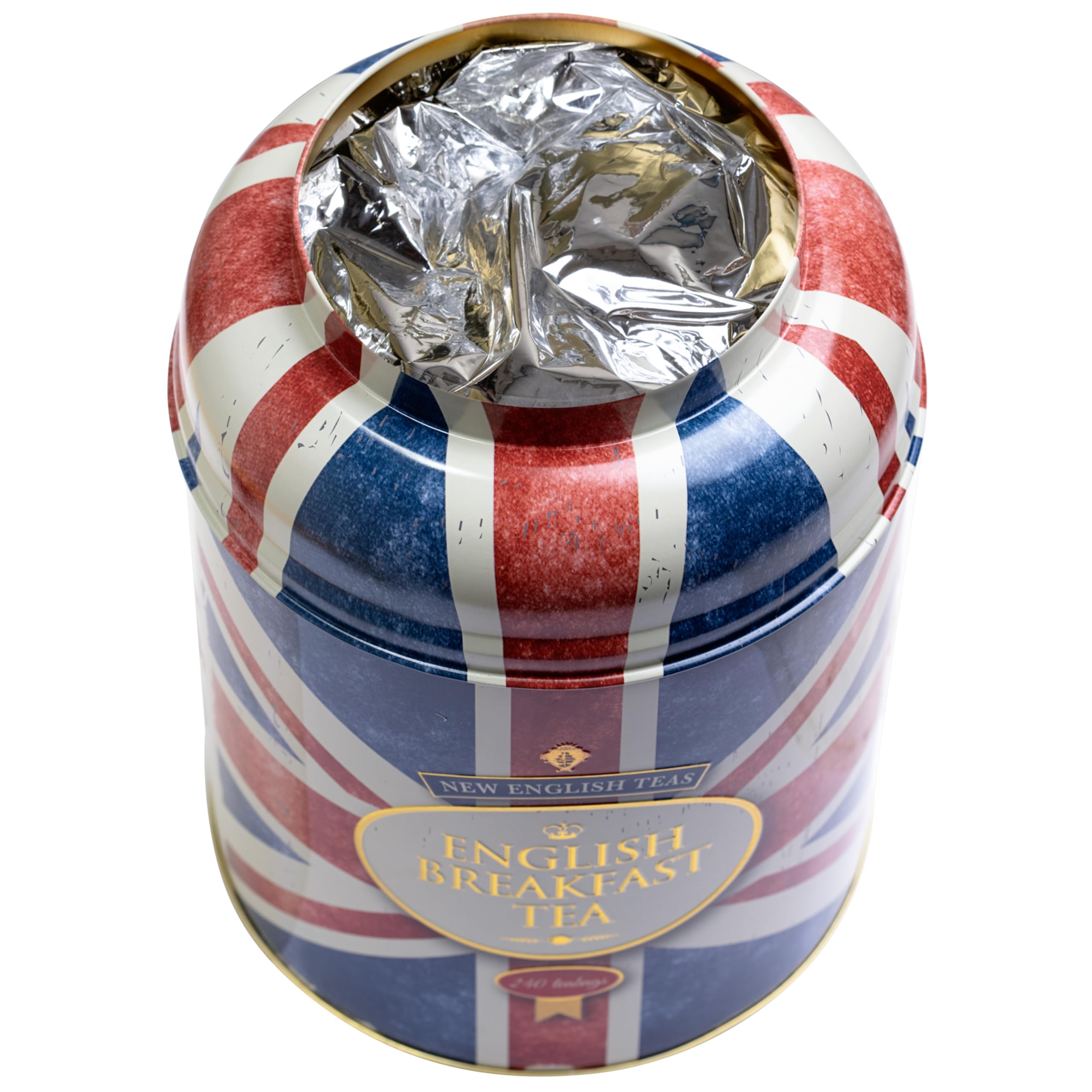 New English Teas Union Jack Große, runde Teedose mit 240 Teebeuteln für das englische Frühstück 4