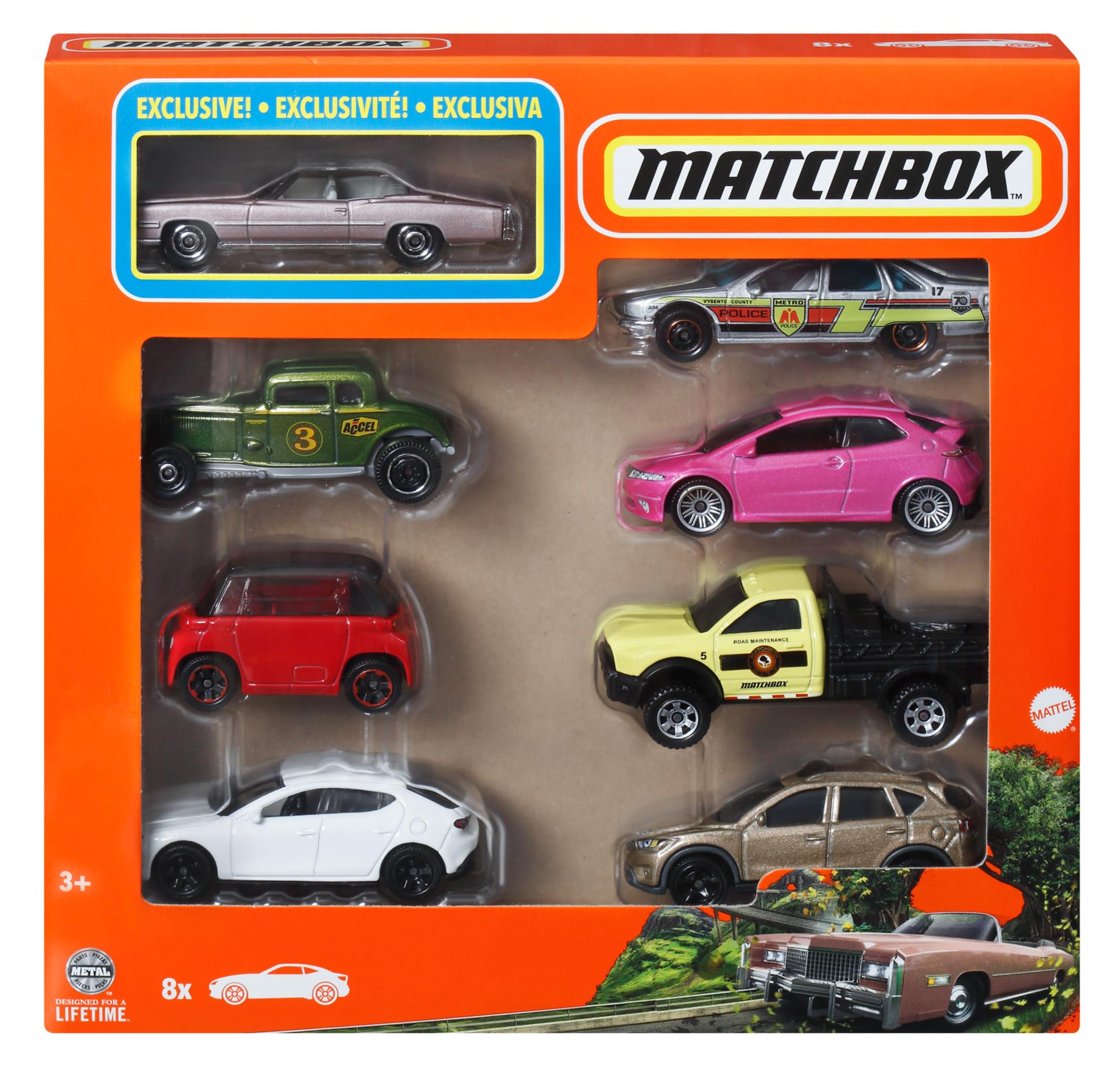 Matchbox 1:64 Scale Die-Cast Toy Cars & Trucks - Themed Multipack Set of 8 for Kids and Collectors 7