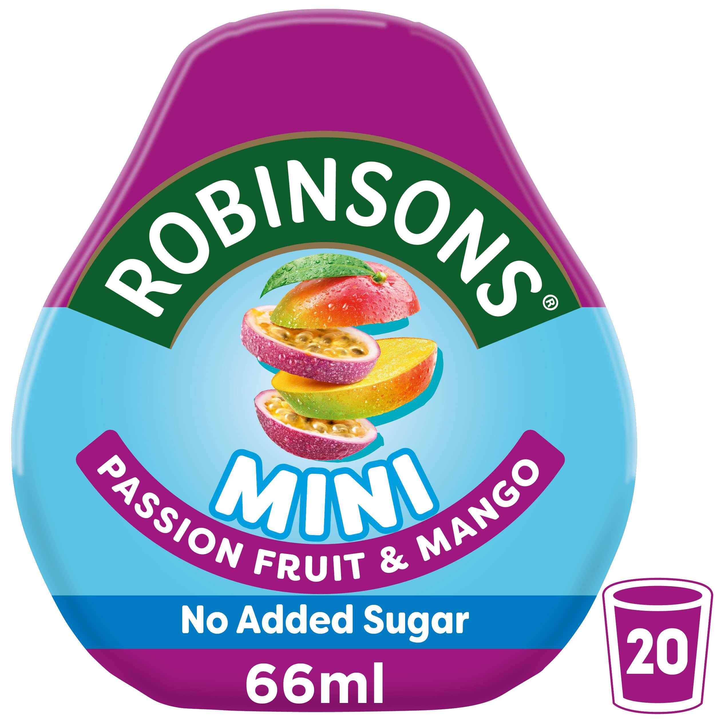 Robinsons Mini Passionfruit and Mango Concentrate - 66 ml | Makes 20 Drinks | No Added Sugar