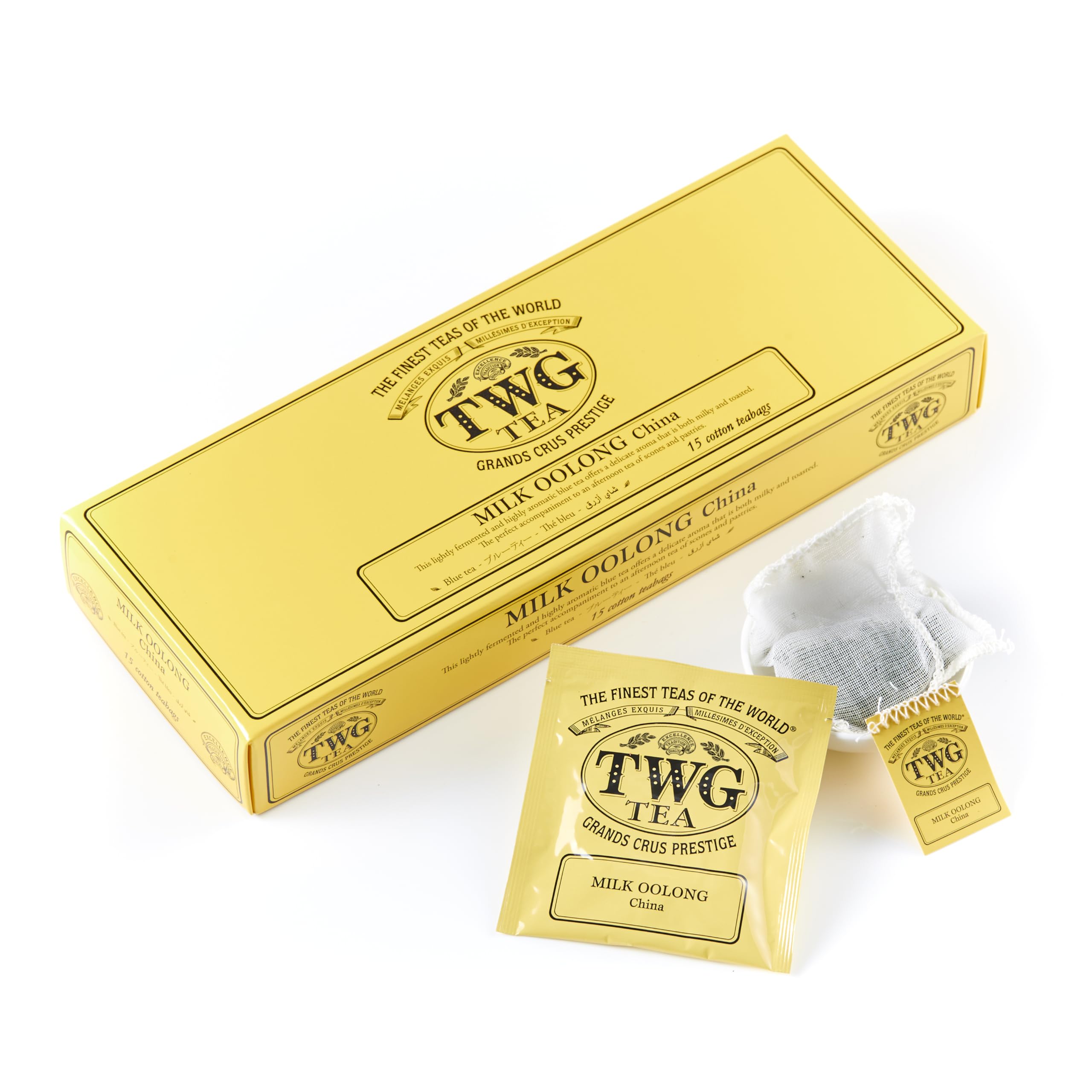 TWG Tea - Milk Oolong | 15 Hand-Sewn Cotton Teabags | Luxury Oolong Tea Gift Set