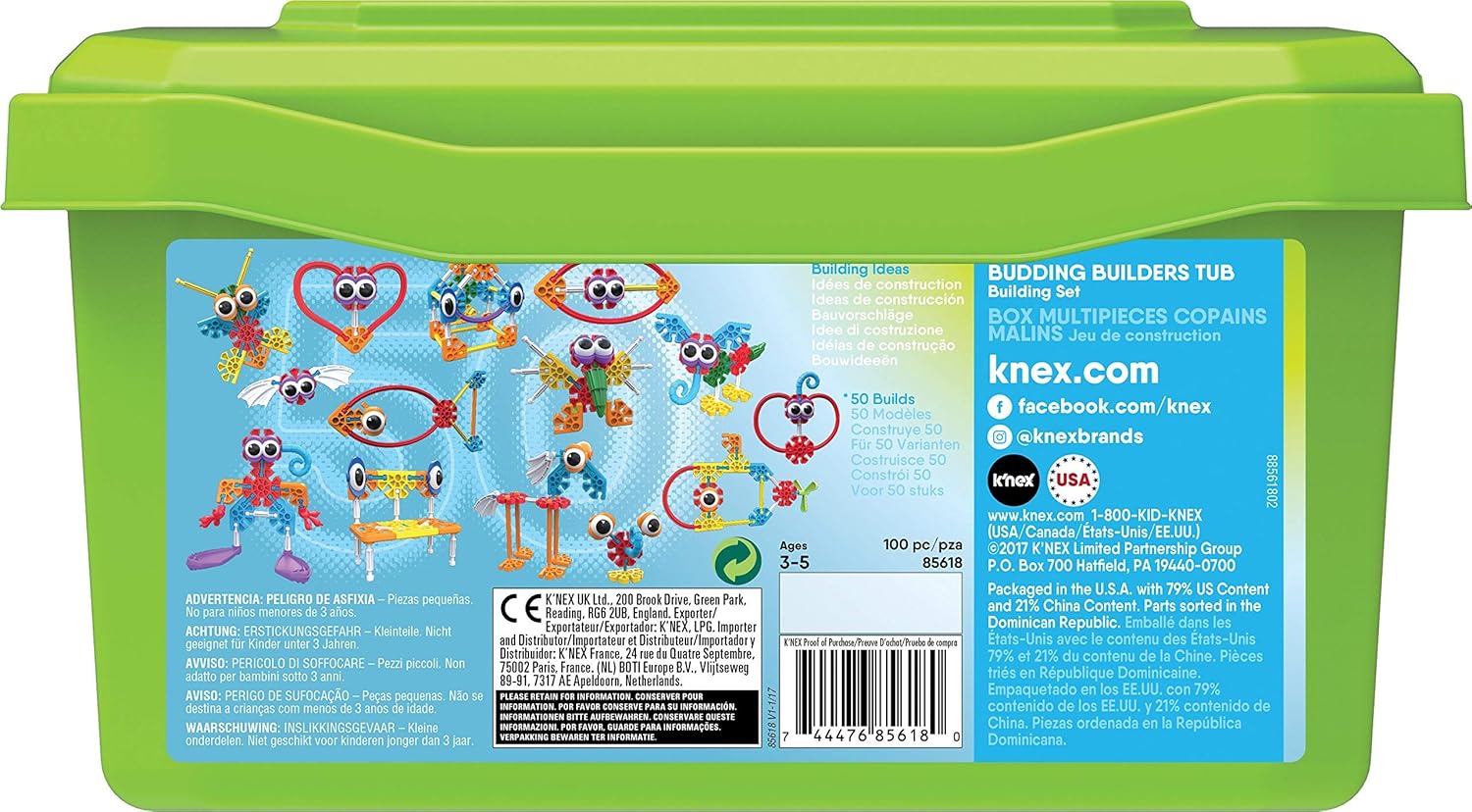 Kid K'NEX 50 Build Budding Builders Set - Educational Building Toys for Kids 3+ 7