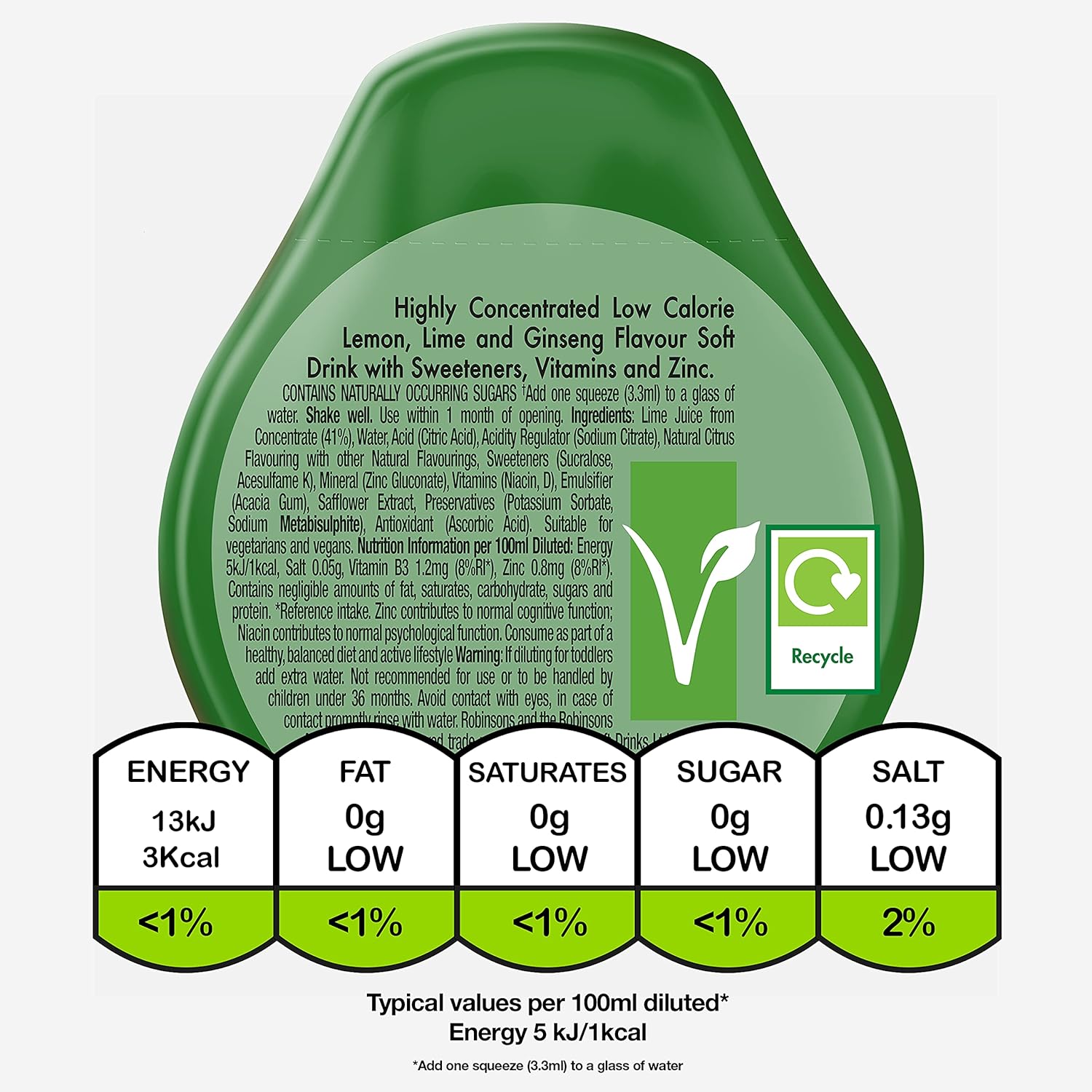 Robinsons Focus Benefit Drops Lemon, Lime & Ginseng with Vitamin B3 and Zinc - 50ml 4