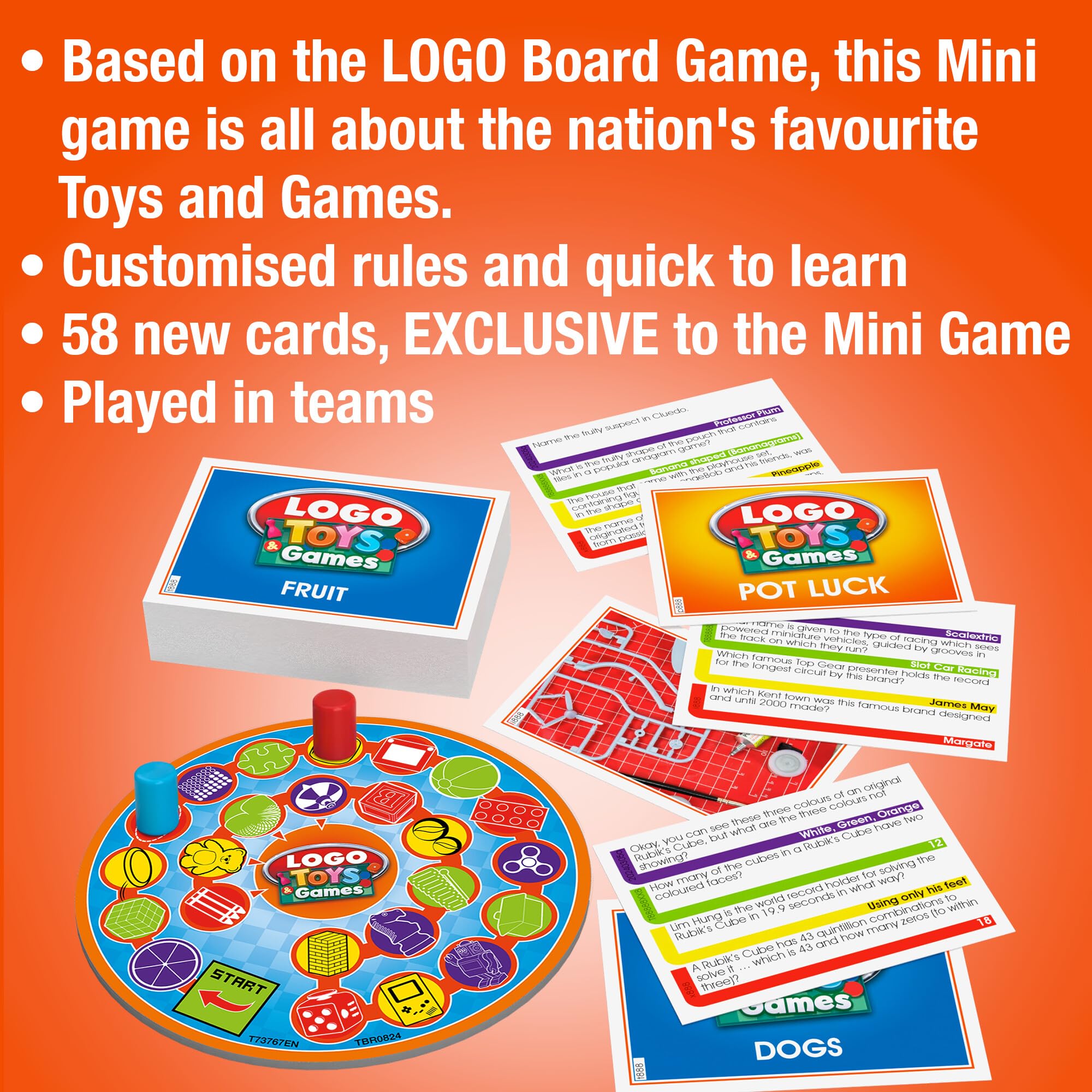 TOMY LOGO Toys & Games Mini Board Game | Trivia for Ages 8+ | Multicolor