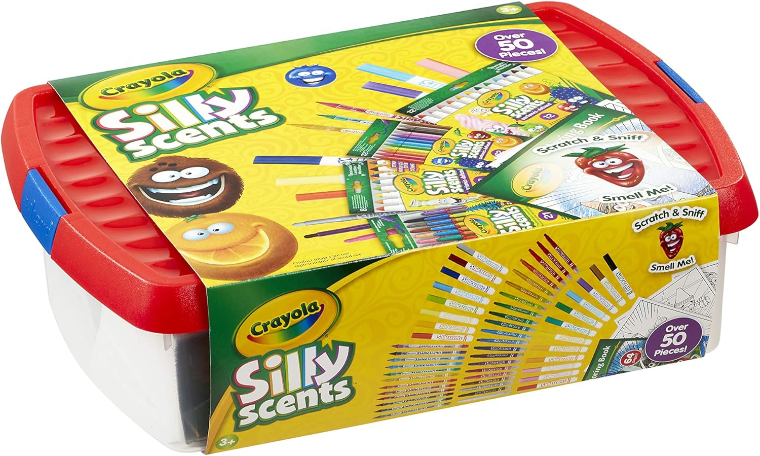 Crayola Silly Scents Scented Colouring Tools Tub Bundle - Over 50 Pieces with Markers, Crayons & Pencils 3