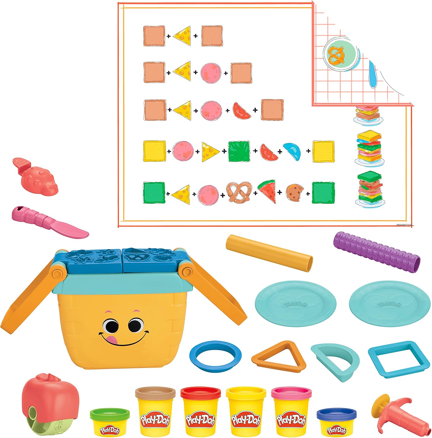 Play-Doh Picnic Shapes Starter Set - Preschool Arts & Crafts Toy for Ages 3+ 5