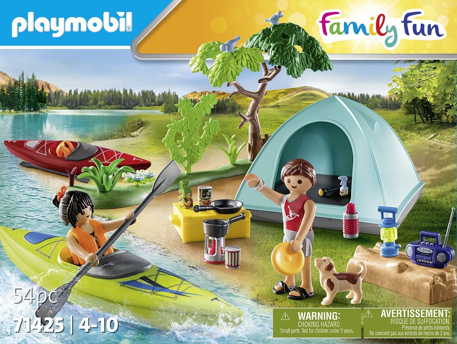Playmobil 71425 Family Fun Campsite with Campfire - Outdoor Adventure Playset for Kids 4+