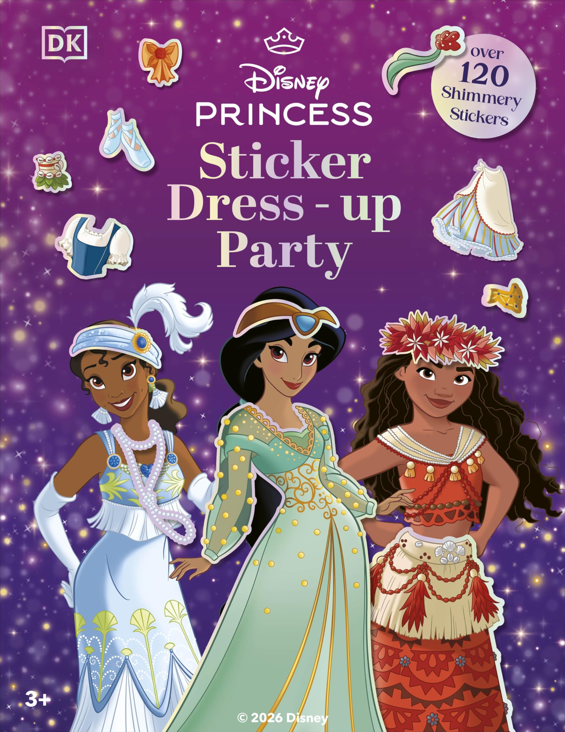 DK Disney Princess Sticker Dress-up Party Activity Book | Ages 3-5 | 120+ Holographic Stickers 1