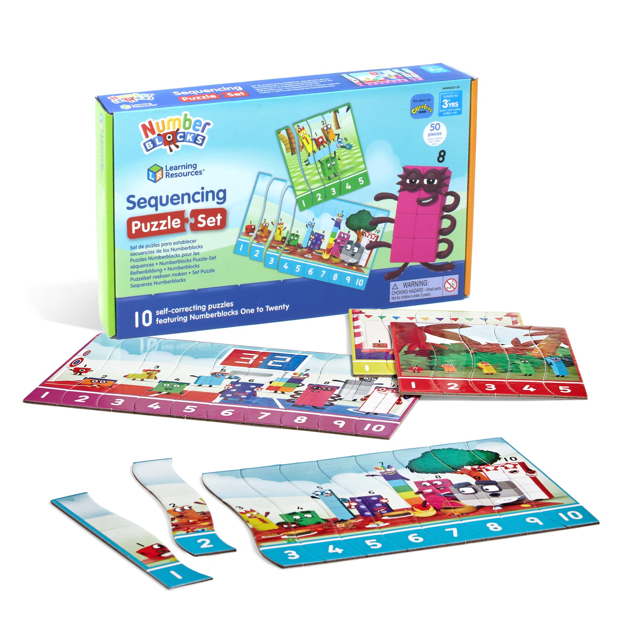Learning Resources Numberblocks Sequencing Puzzles (1-20) - Educational Counting & Math Skills