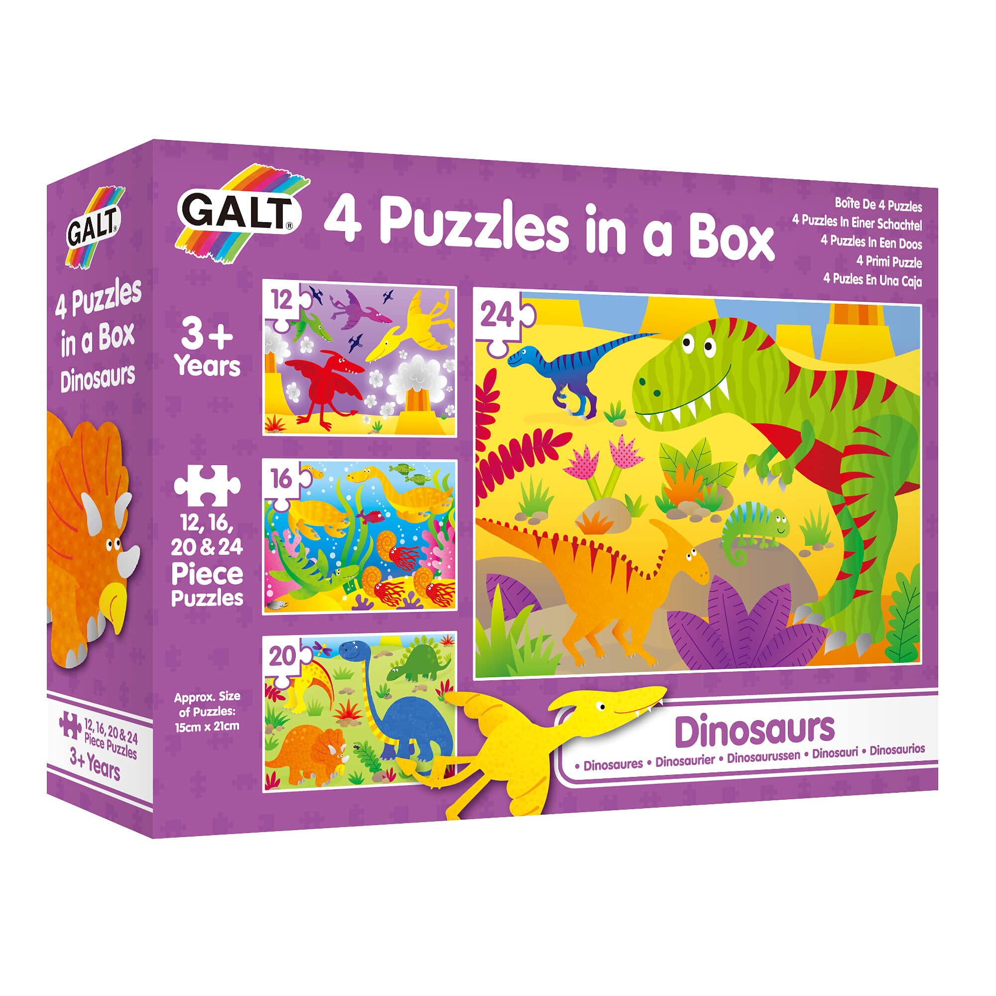 Galt Toys 4 Puzzles in a Box - Dinosaur Jigsaw Puzzle Set for Kids Ages 3+ 7
