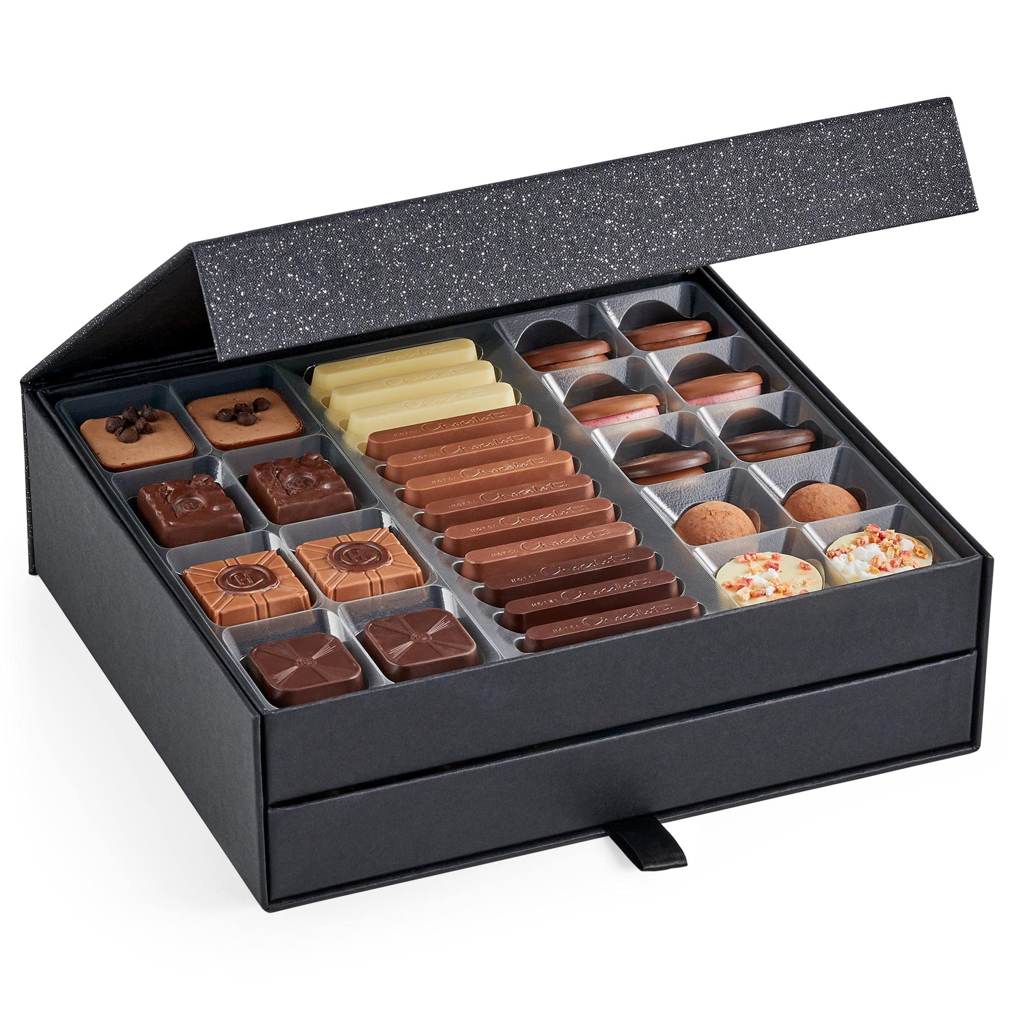 Hotel Chocolat Classic Cabinet 600g - Assorted Milk, Dark & White Chocolates 4