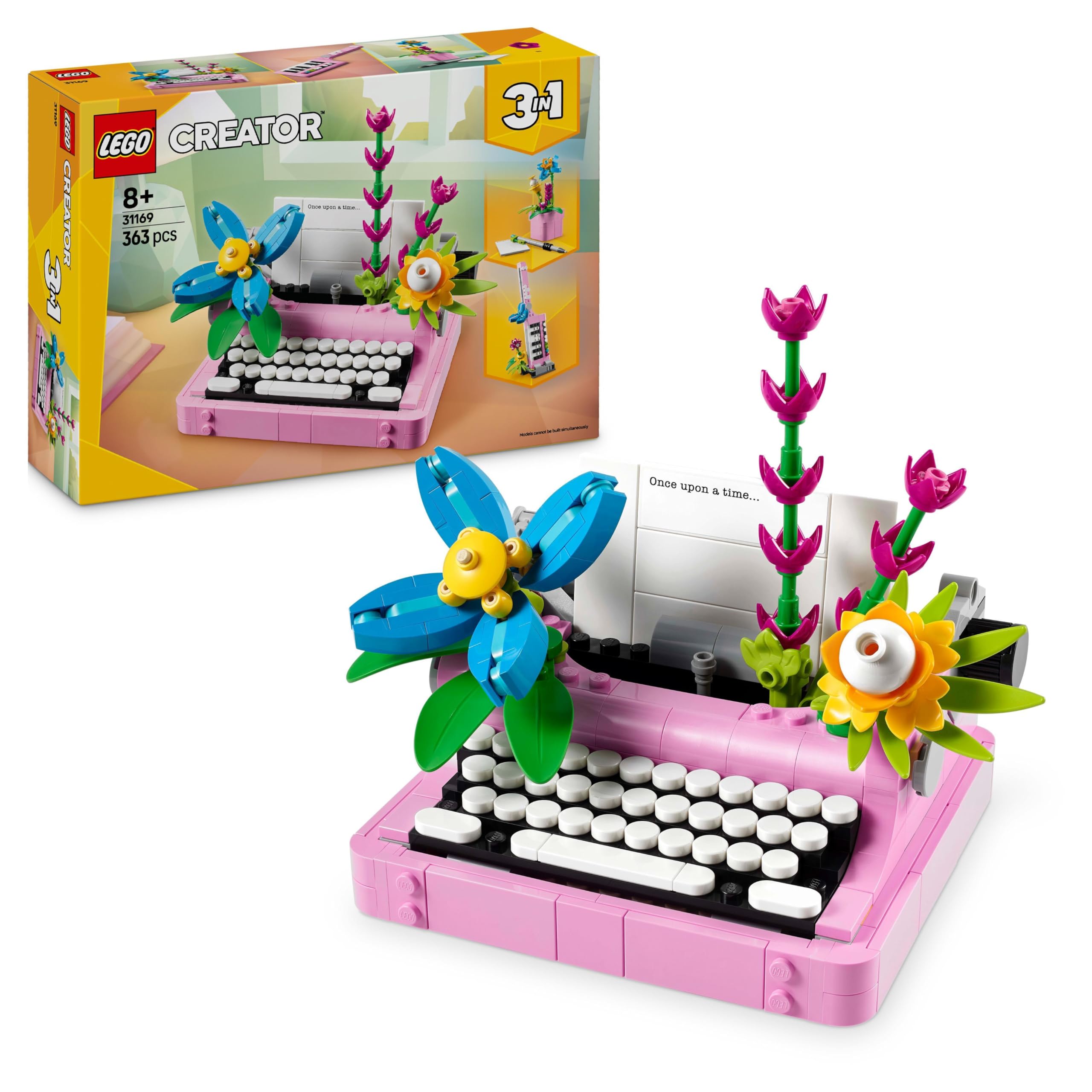 LEGO Creator 3in1 Typewriter with Flowers Toy - 363-Piece Building Set for Ages 8+