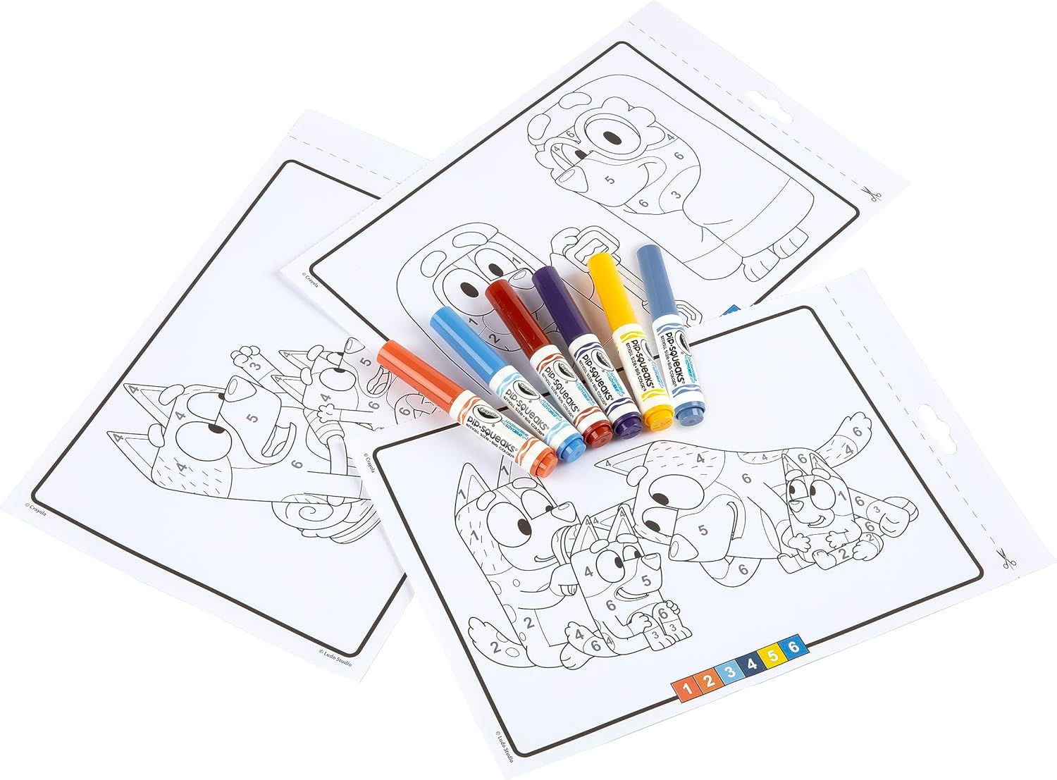 CRAYOLA Colour by Numbers - Bluey (Ages 3+ with 16 Pages & 6 Mini Markers) 4