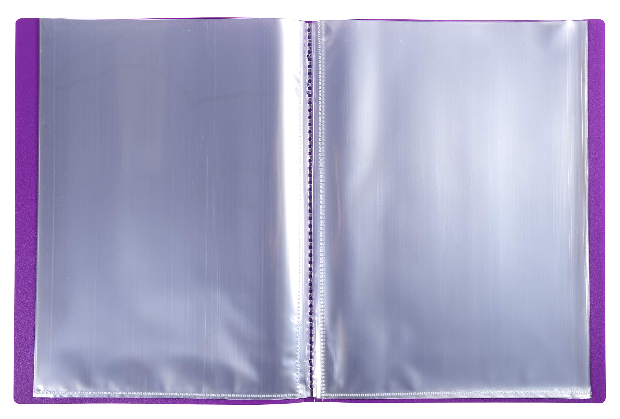 Exacompta - Ref 88226E - Semi-Rigid PP Display Book - Suitable for A4 Documents, Wipeable Cover, 500 Micron Polypropylene, 20 Pockets, 40 Viewing Pages - Purple Cover 5