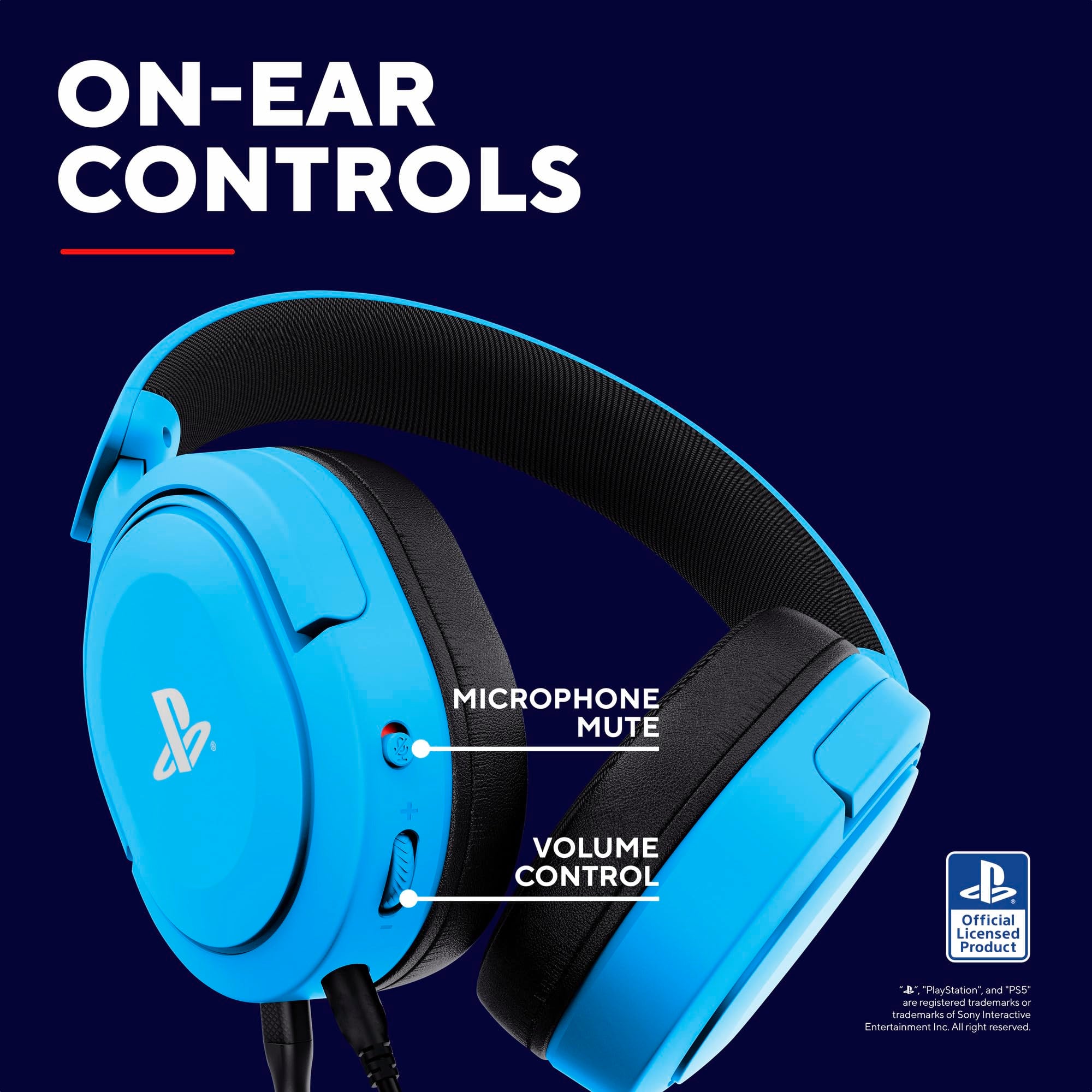 GXTrust GXT 498B Forta Gaming Headset - Officially Licensed for PS5 | 50mm Drivers | Detachable Mic | Blue 7