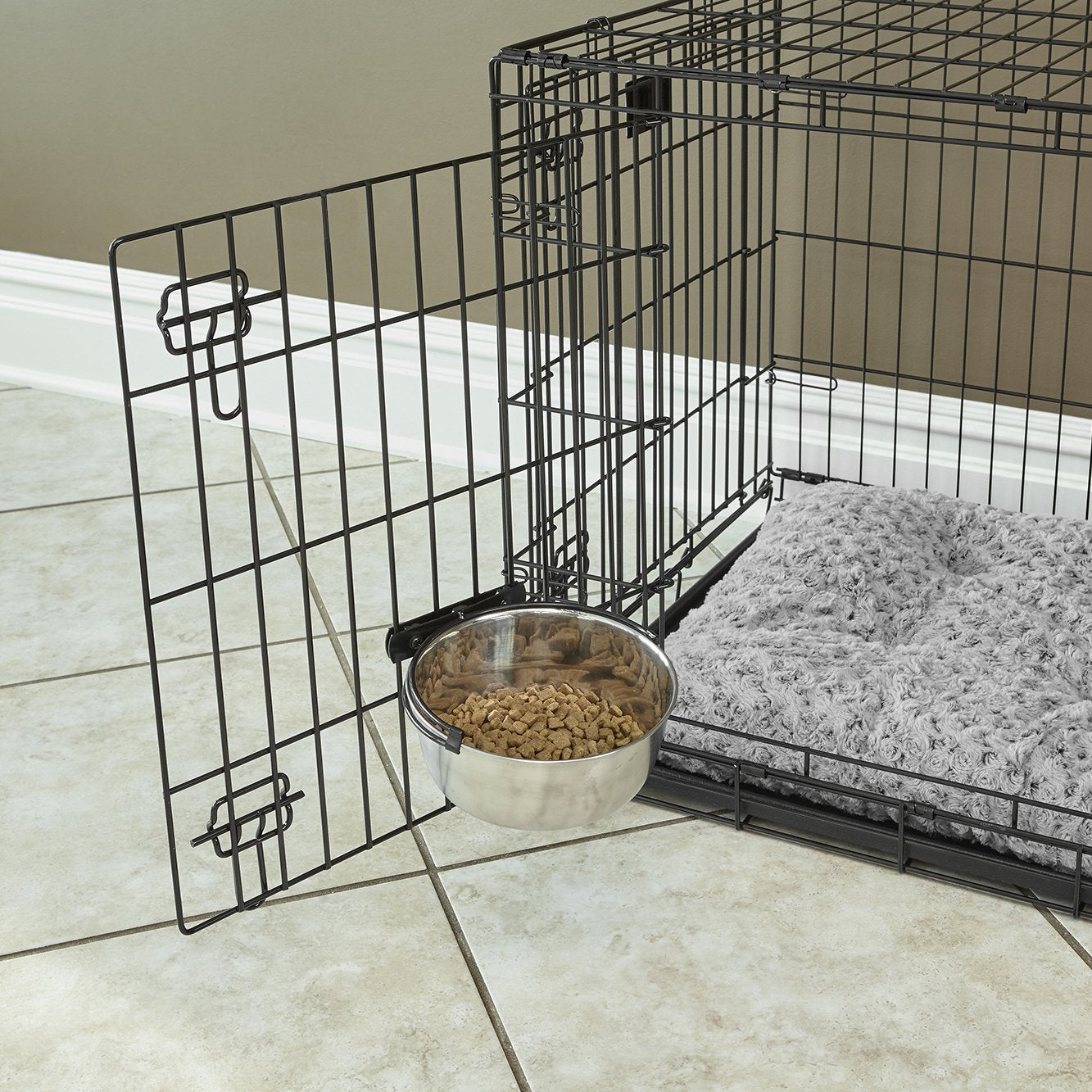 MidWest Homes for Pets Snap'y Fit Stainless Steel Food Bowl | 1 qt Capacity | Rust Resistant 3