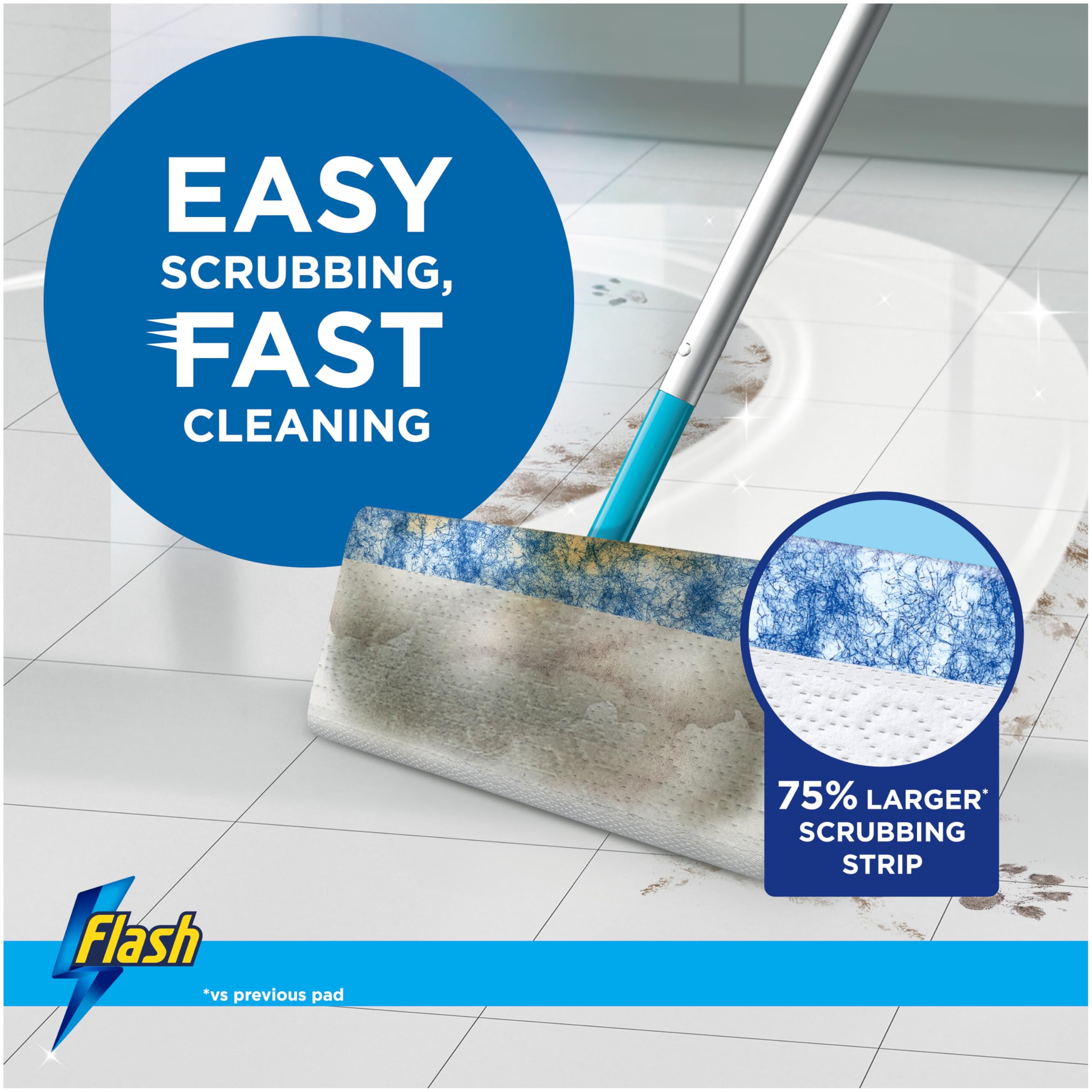 Flash Speedmop Floor Cleaner Starter Kit with Wet Refills – 1 Mop + 6 Cloths 4