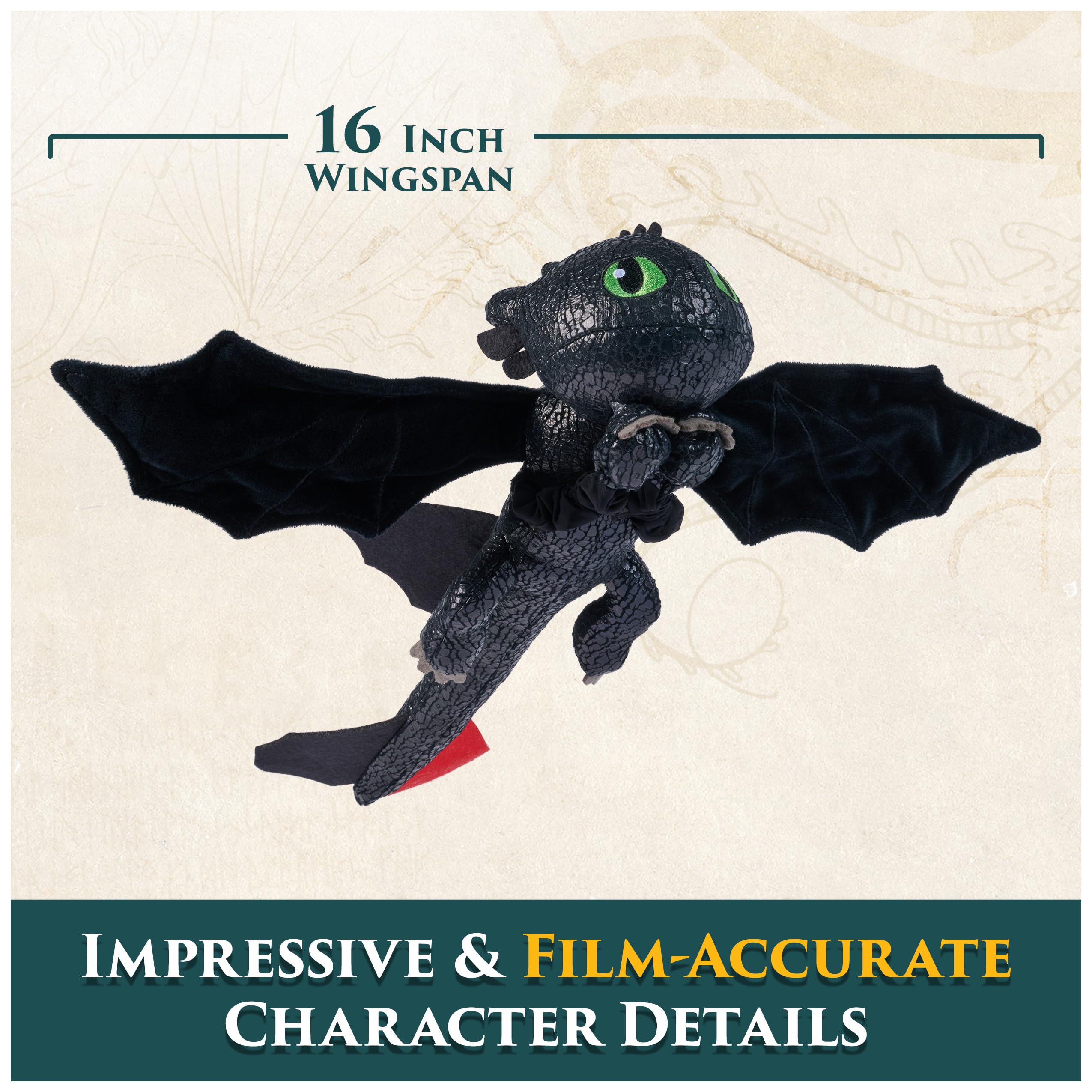 Spin Master Dreamworks Dragons Toothless 30.5cm Hug & Glide Plush Toy 4