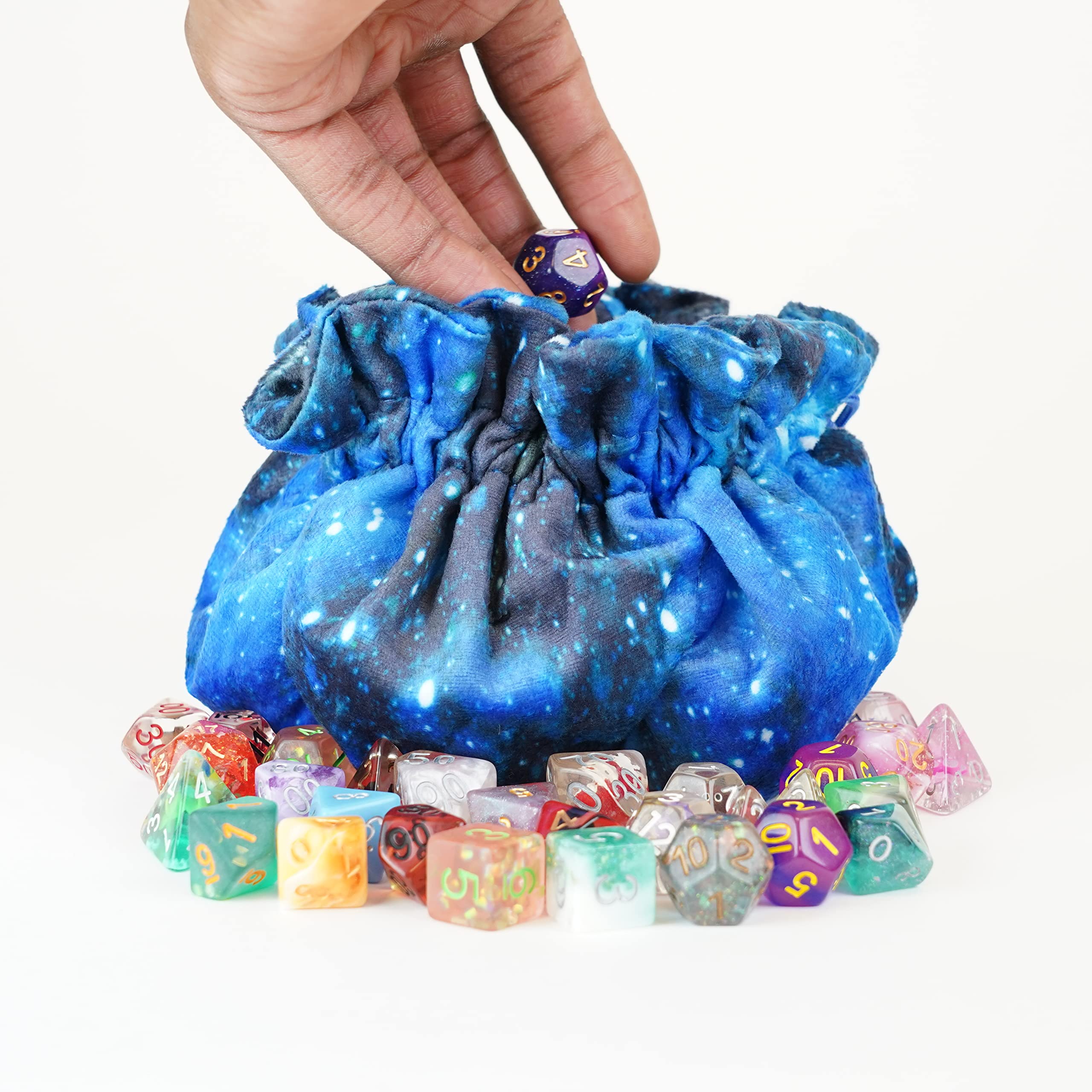 Metallic Dice Games Galaxy Samt-Würfeltasche mit Taschen 3