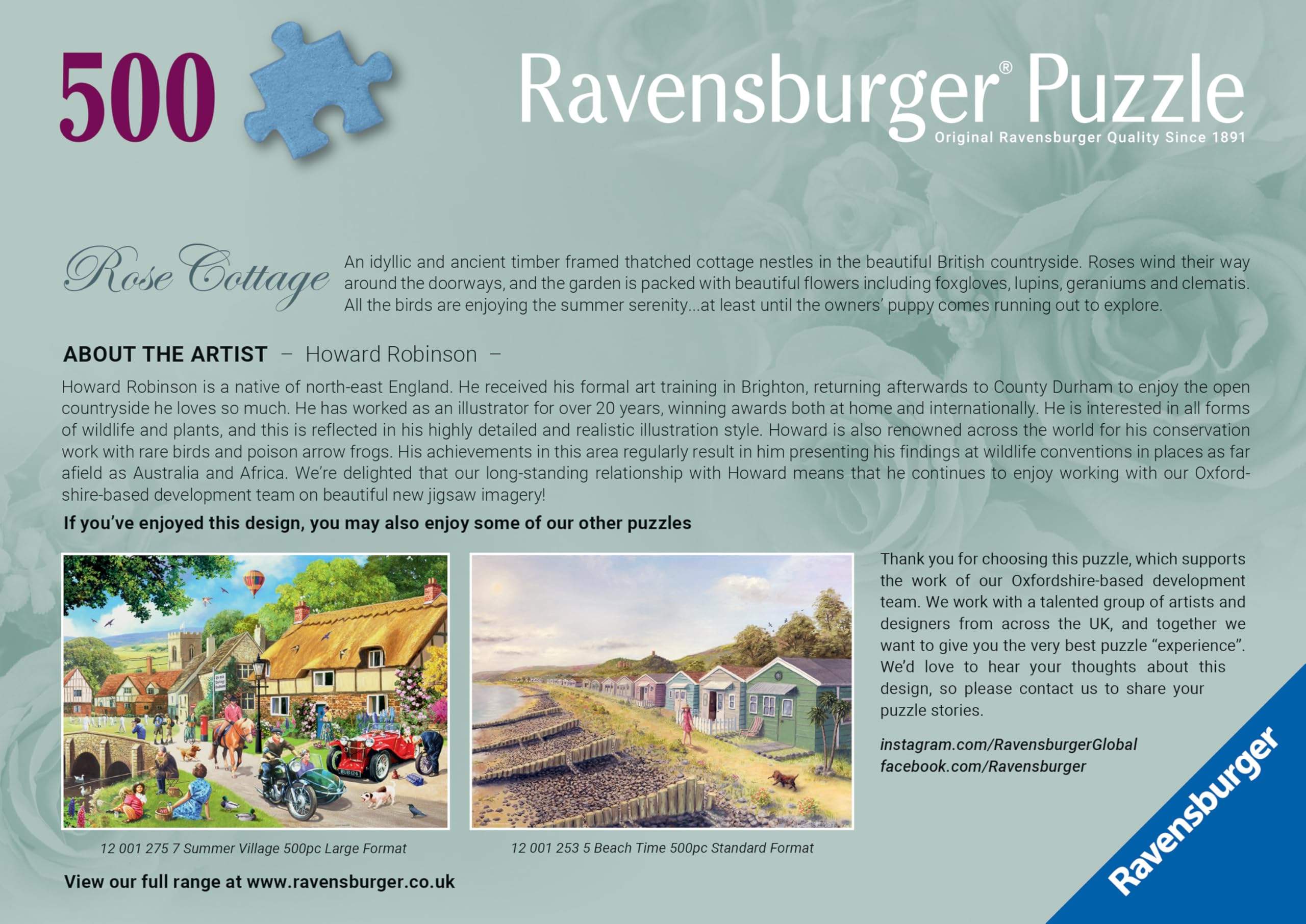 Ravensburger Rose Cottage 500 Piece Jigsaw Puzzle for Adults & Kids 6