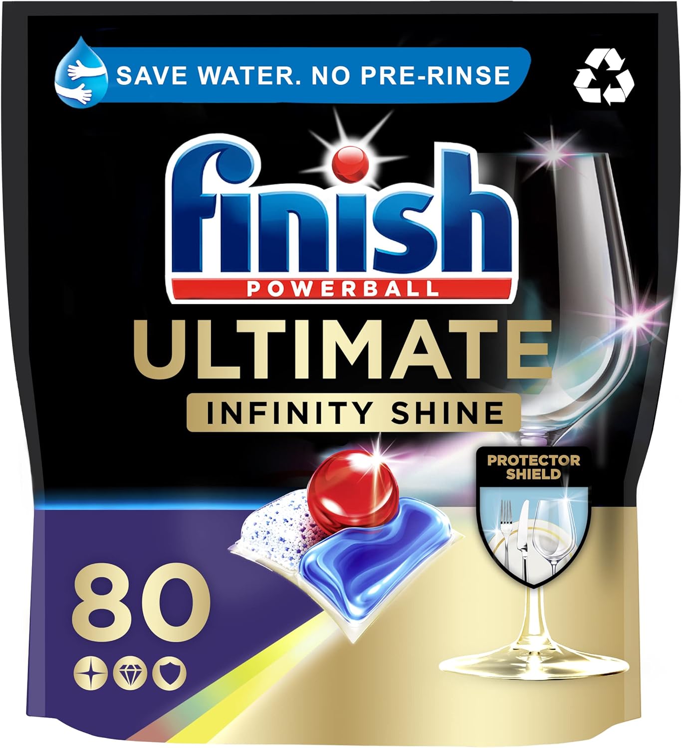 Finish Ultimate Infinity Shine Dishwasher Tablets Bulk - Fresh Scent, 80 Tablets