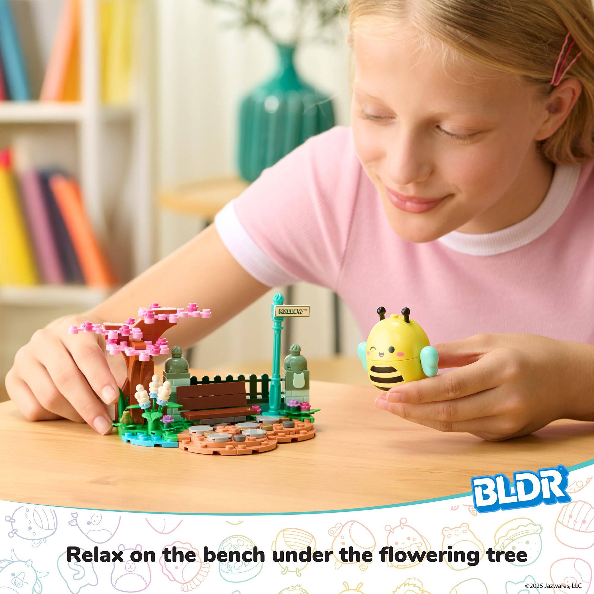 BLDR Squishmallows Sunny’s Park Life Building Set - 155-Piece Floral Playset with Sunny the Bee Figure 7
