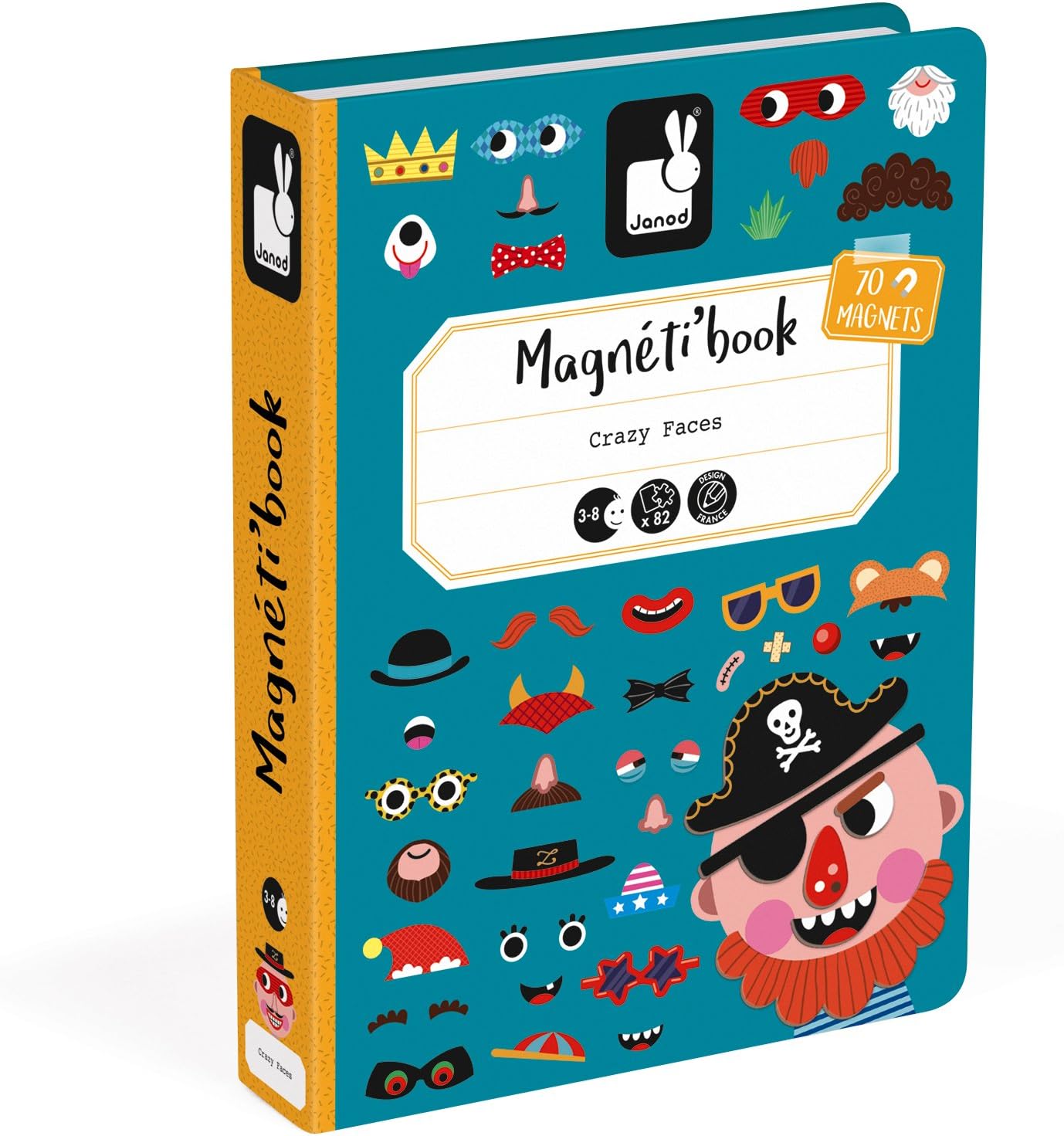 Janod Magneti'Book Crazy Faces - Educational Magnetic Puzzle Game for Kids 10