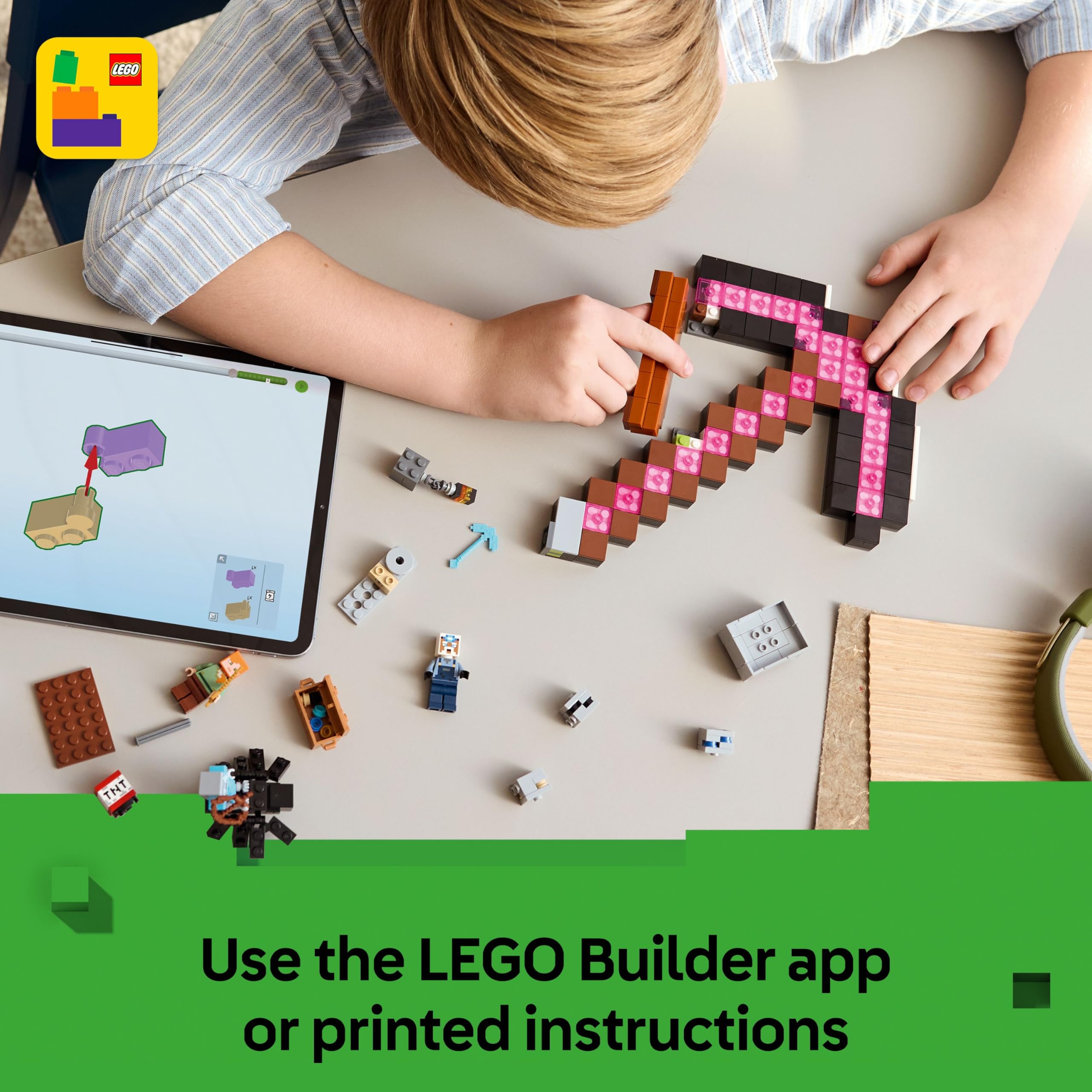 LEGO Minecraft The Pickaxe Mine - Building Set with Alex, Miner, Spider Jockey Figures 6