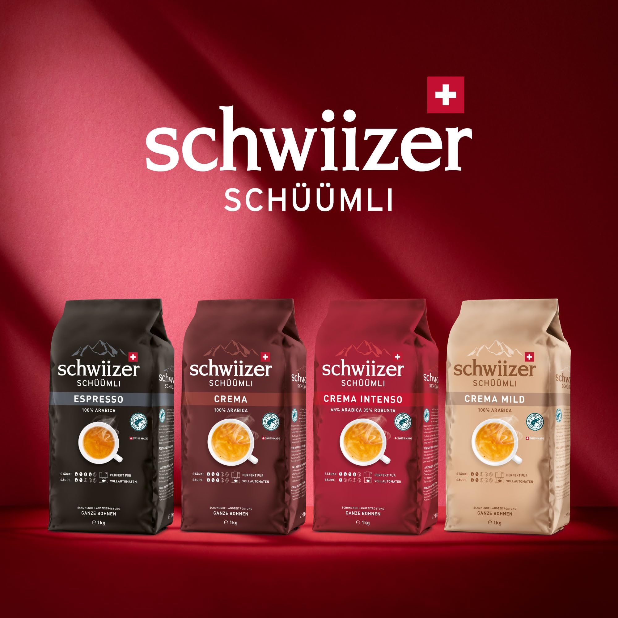 Schwiizer Schüümli Crema Mild – 100% Arabica-Kaffeebohnen, helle Röstung, Rainforest Alliance-zertifiziert, 1kg 5