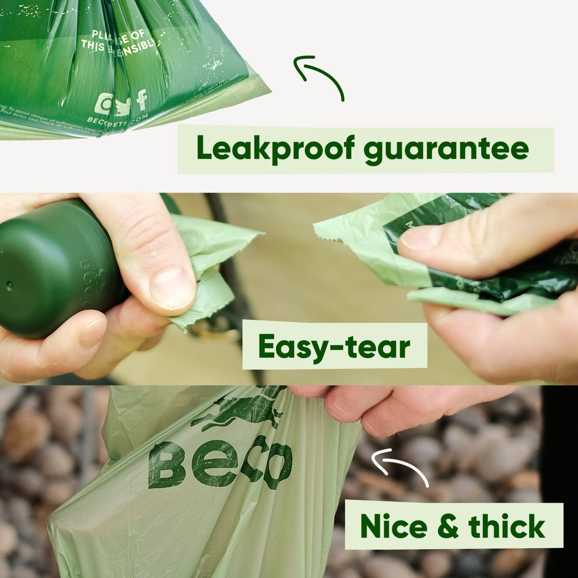 Beco Strong & Large Poop Bags - 120 Bags (8 Rolls of 15) - Unscented Dog Poo Bags 4