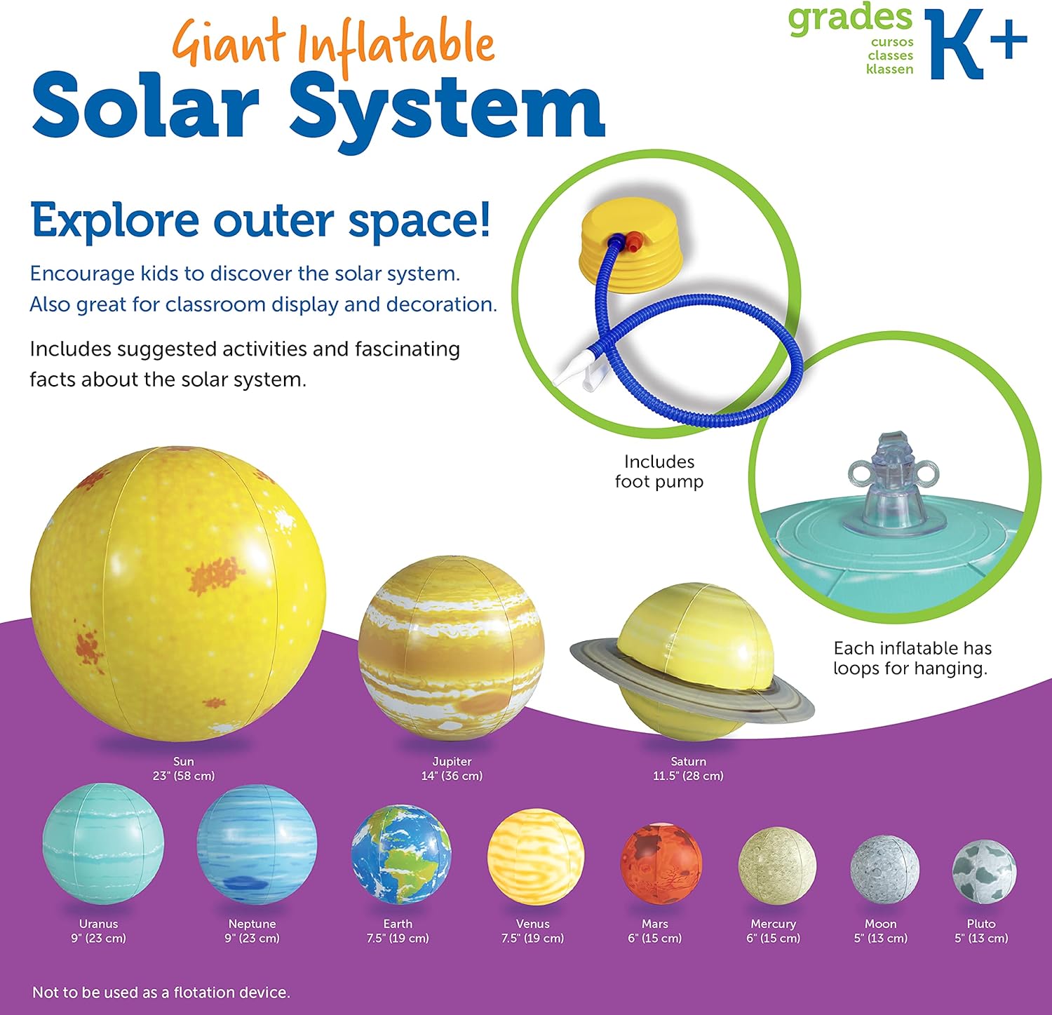 Learning Resources Inflatable Solar System Set - Educational Play for Ages 5-9 11